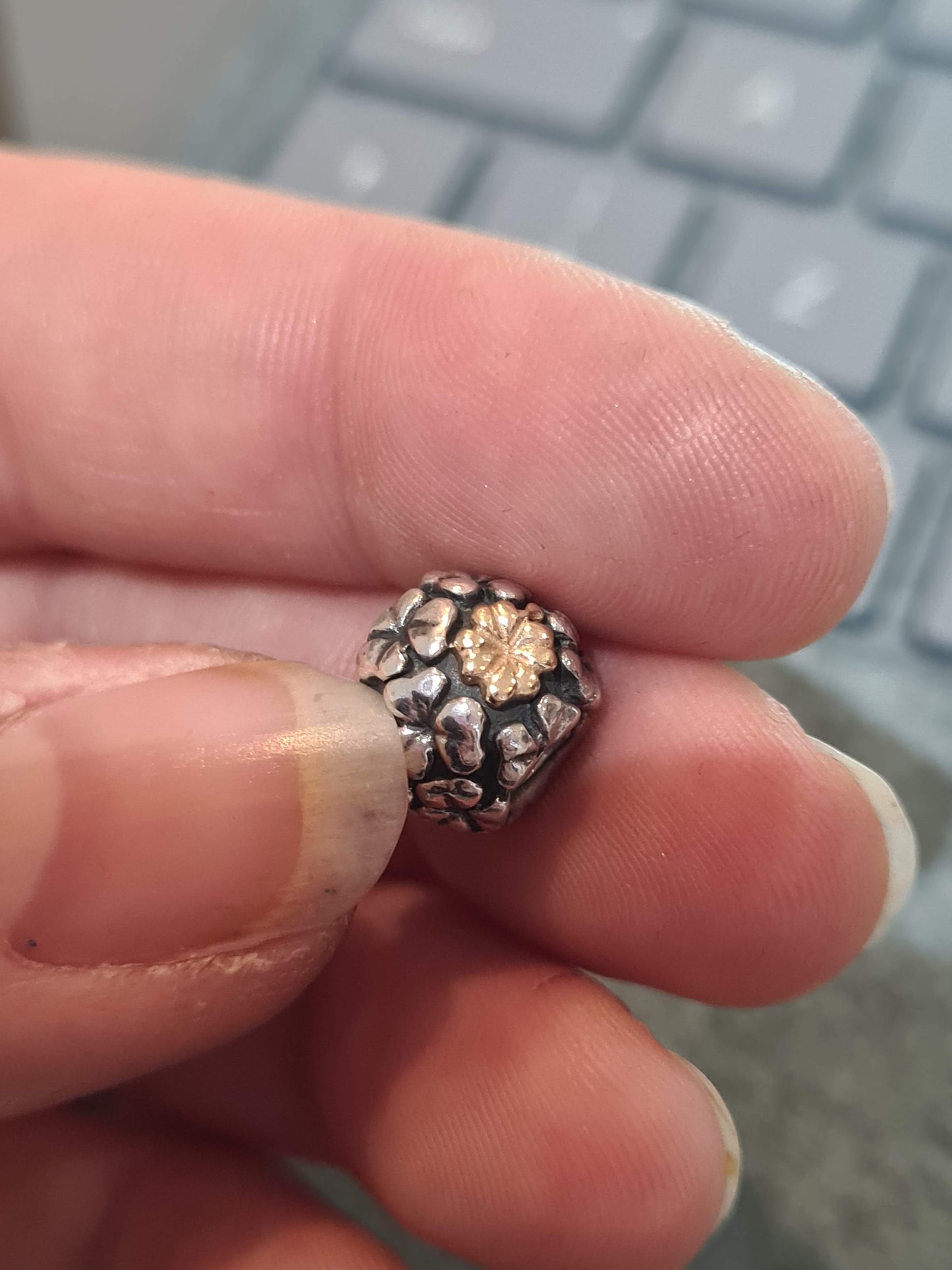 Genuine Pandora Two Tone Clover Charm HTF