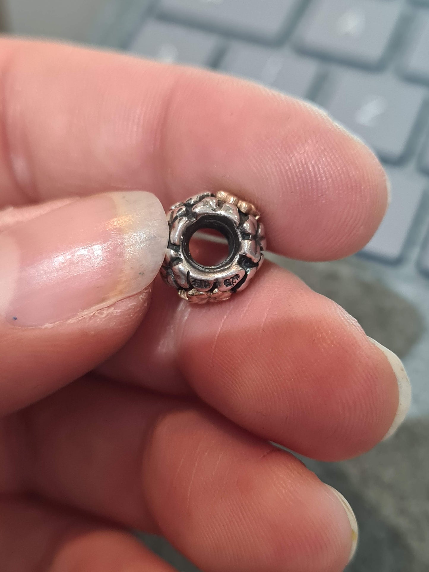 Genuine Pandora Two Tone Clover Charm HTF