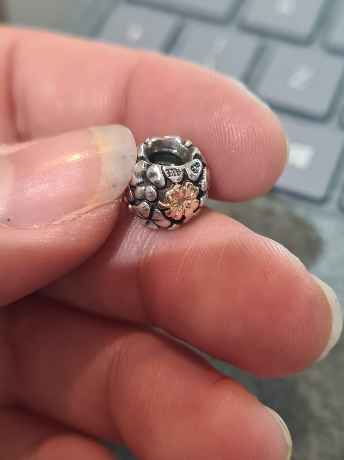 Genuine Pandora Two Tone Clover Charm HTF