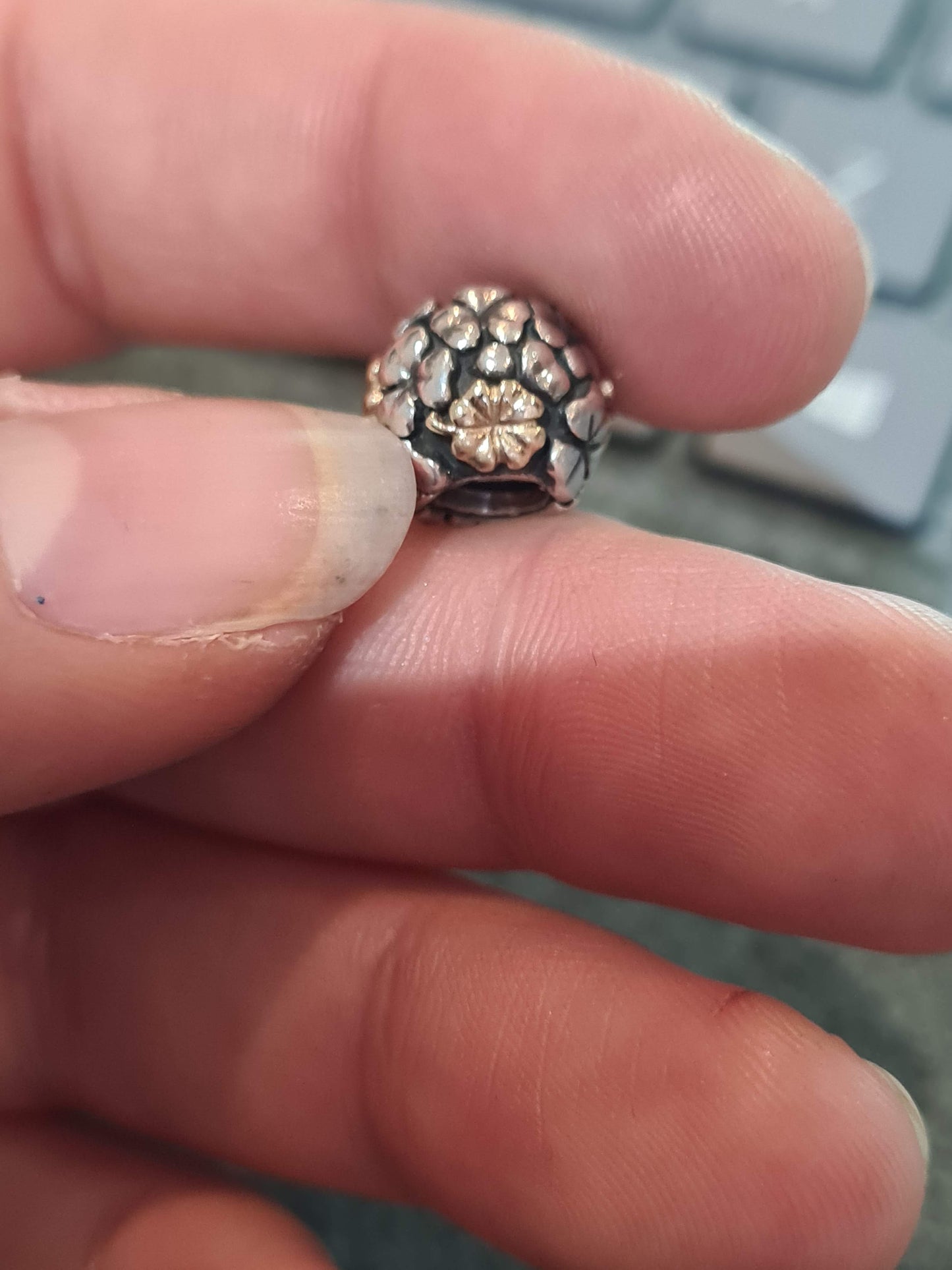 Genuine Pandora Two Tone Clover Charm HTF