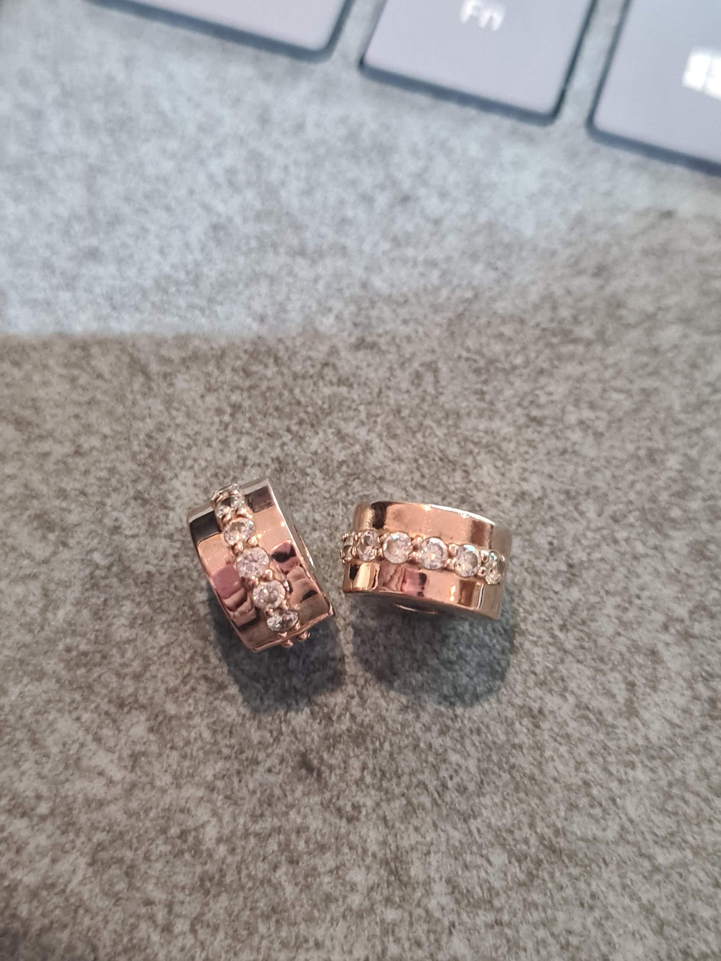 Genuine Pandora Rose Gold Pave Line Clip x2