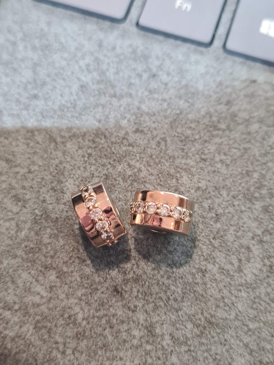 Genuine Pandora Rose Gold Pave Line Clip x2