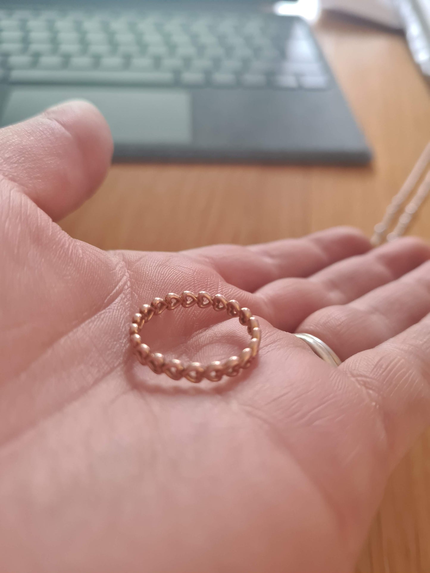 Genuine Pandora Rose Gold Openwork Ring in Size 54