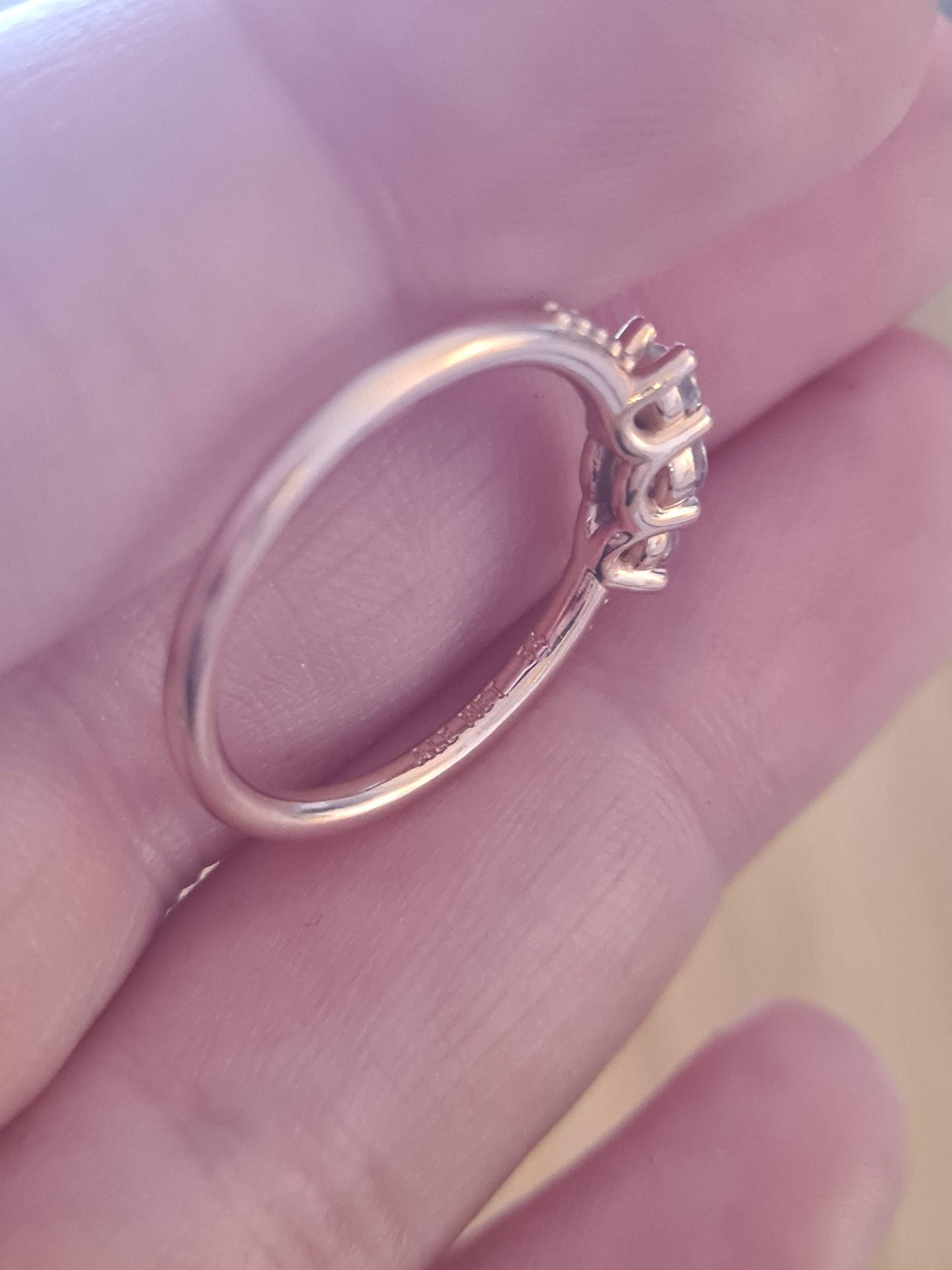 Genuine Pandora Rose Gold Three Stone Ring in Size 48