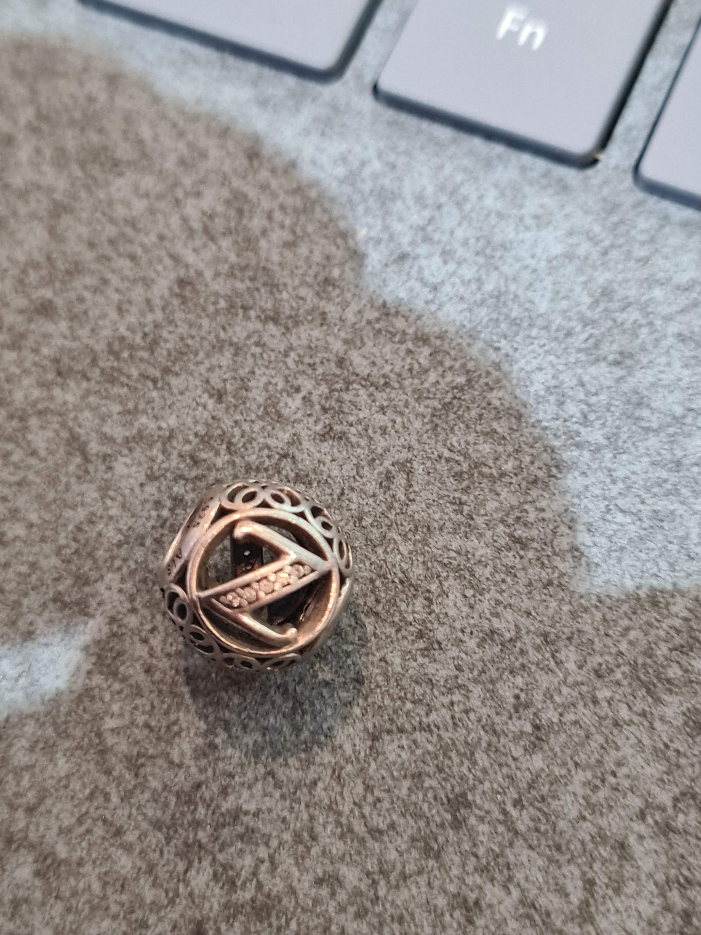 Genuine Pandora Letter Z Vintage Initial Charm Openwork
