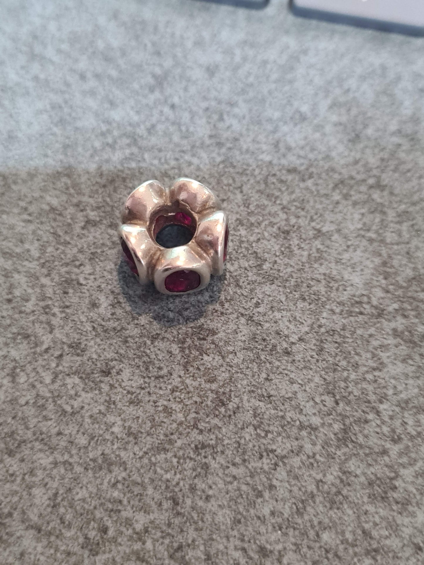 Genuine Pandora Ruby Red Oval Light Charm Glass Retired