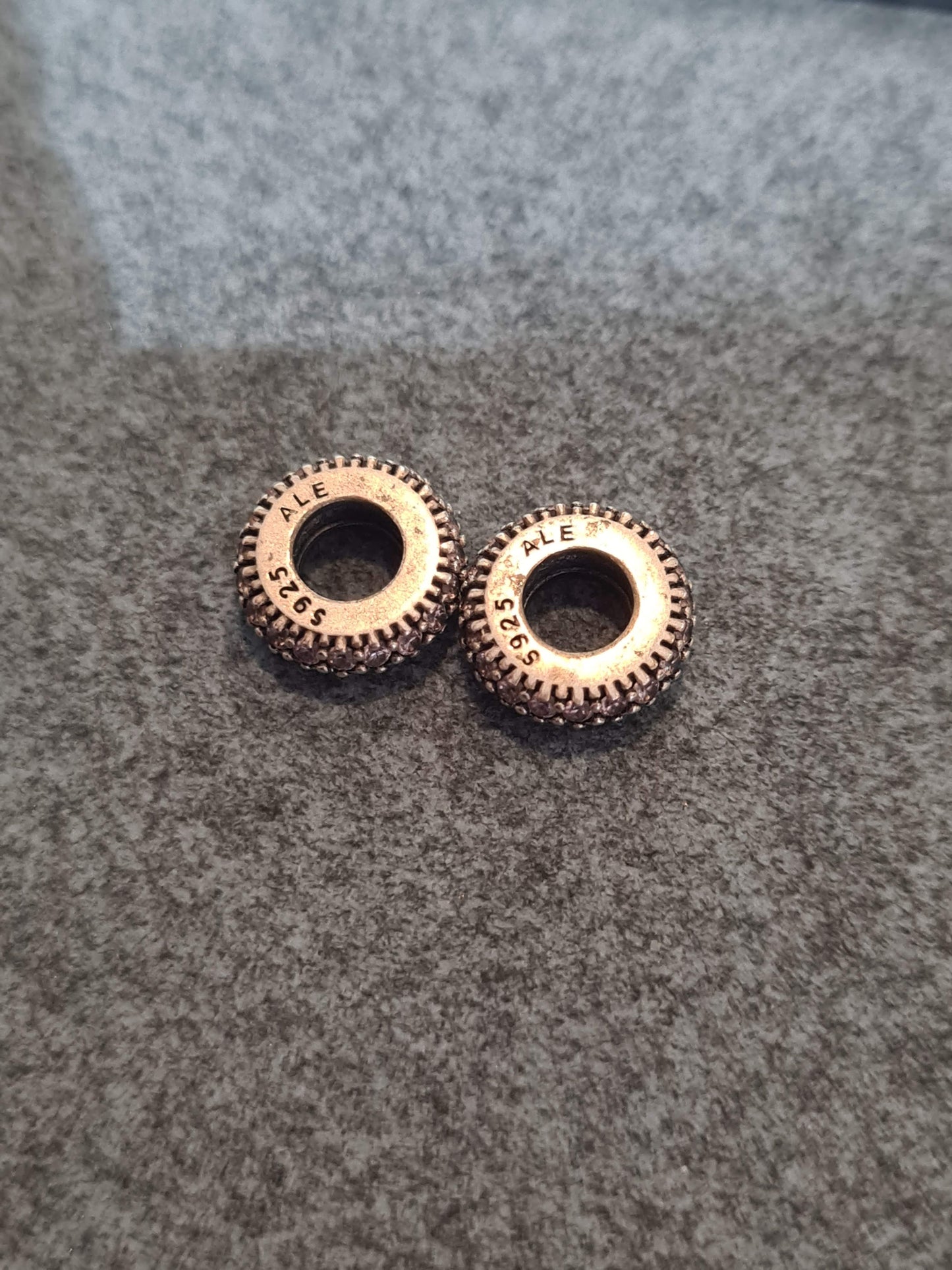 Genuine Pandora Pair Of CLEAR Pave Spacers