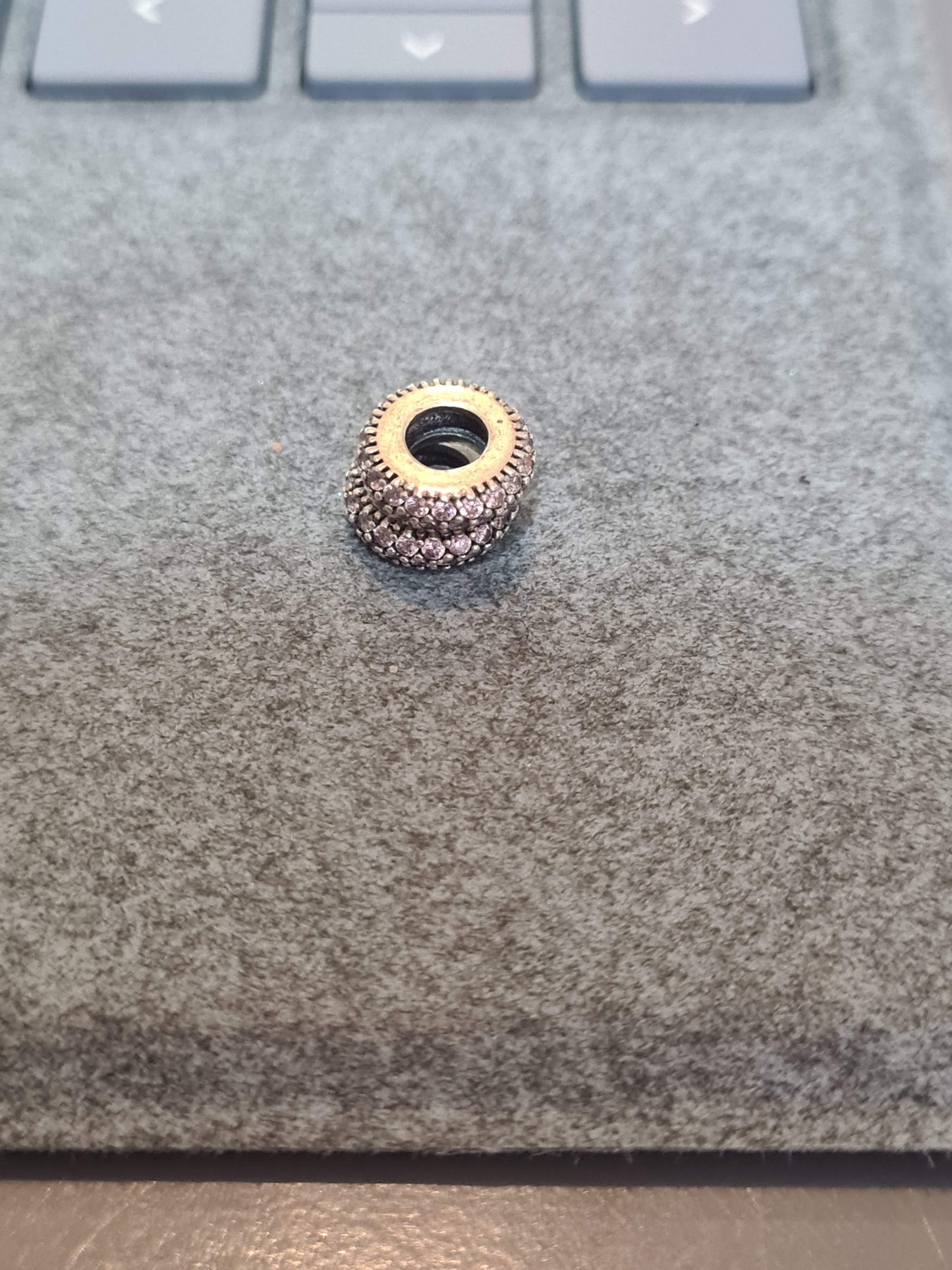 Genuine Pandora Pair Of CLEAR Pave Spacers