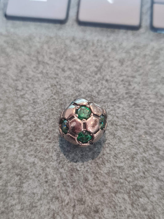 Genuine Pandora Green Football Charm HTF Rare