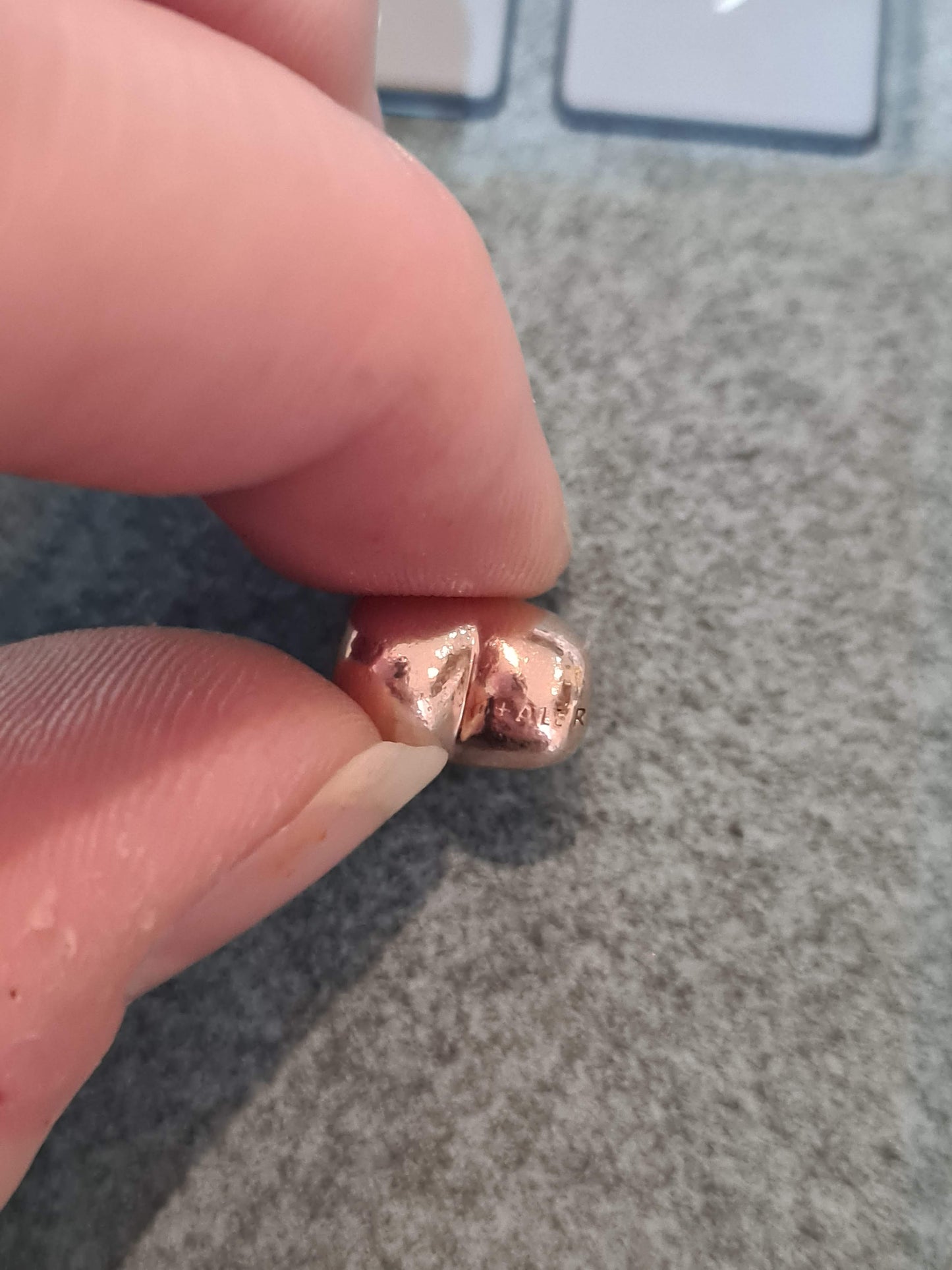 Genuine Pandora Rose Gold Plain Puffed Heart