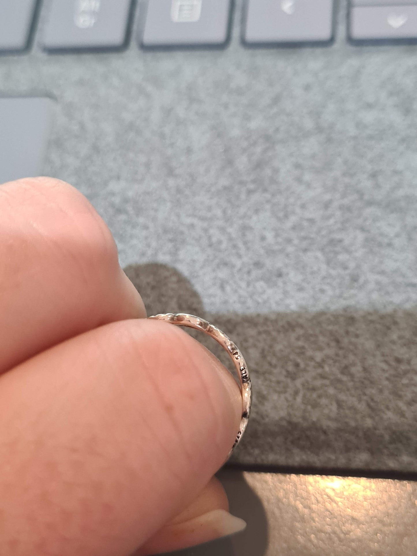 Genuine Pandora Two Tone Pave Infinity Ring Size 60