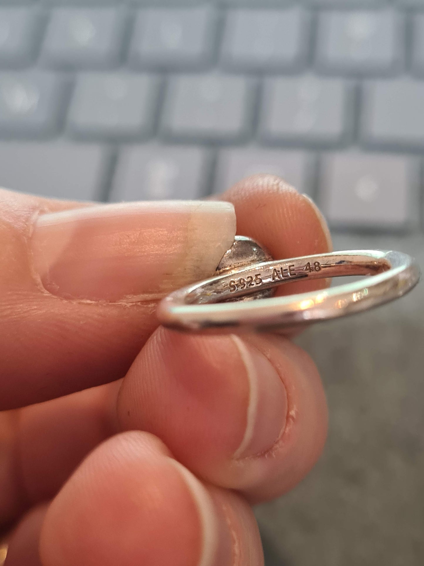 Genuine Pandora Clear Cabochon Ring in Size 56