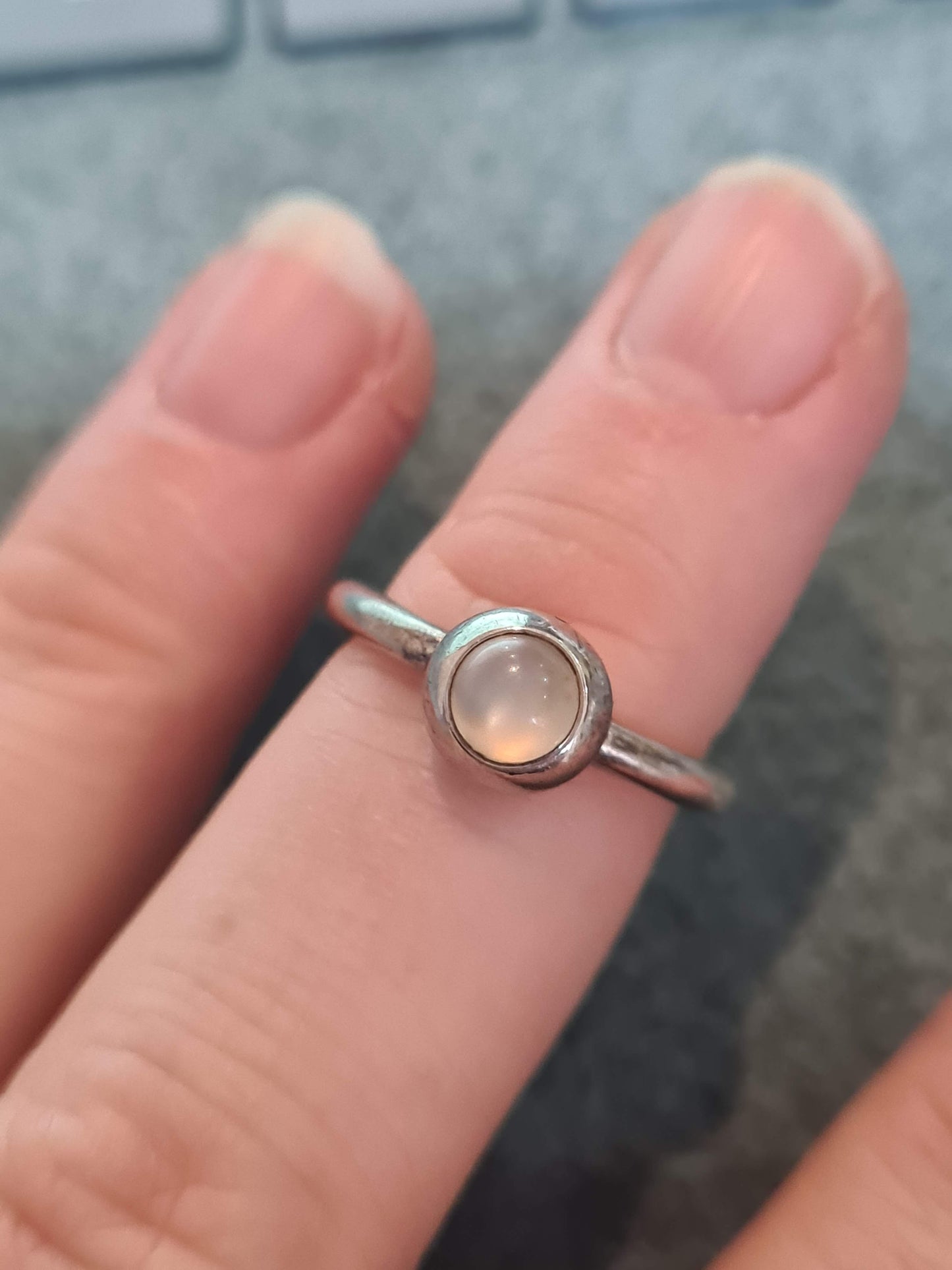 Genuine Pandora Clear Cabochon Ring in Size 56