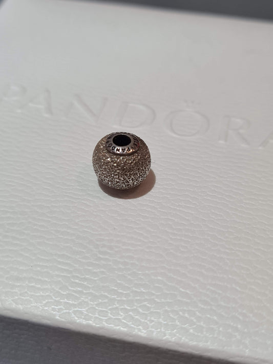 Genuine Pandora Essence Silver Textured Sparkle Charm Wisdom