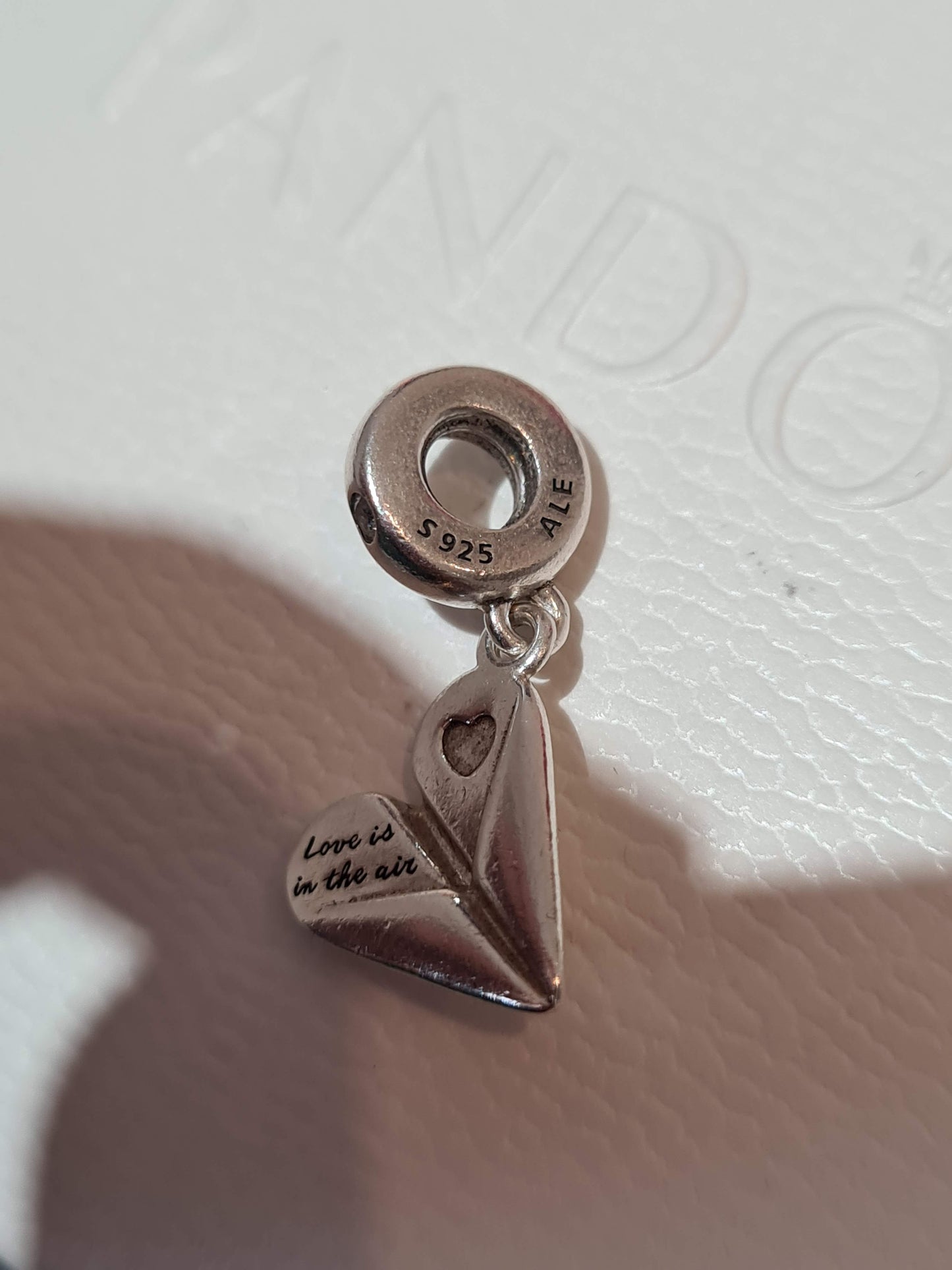 Genuine Pandora Love Notes Paper Aeroplane Dangle Charm Valentines Day