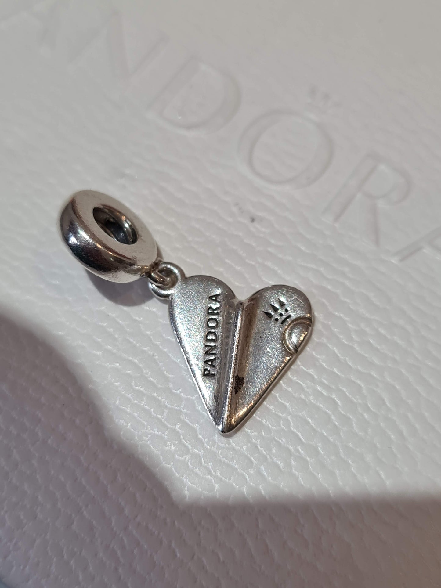 Genuine Pandora Love Notes Paper Aeroplane Dangle Charm Valentines Day