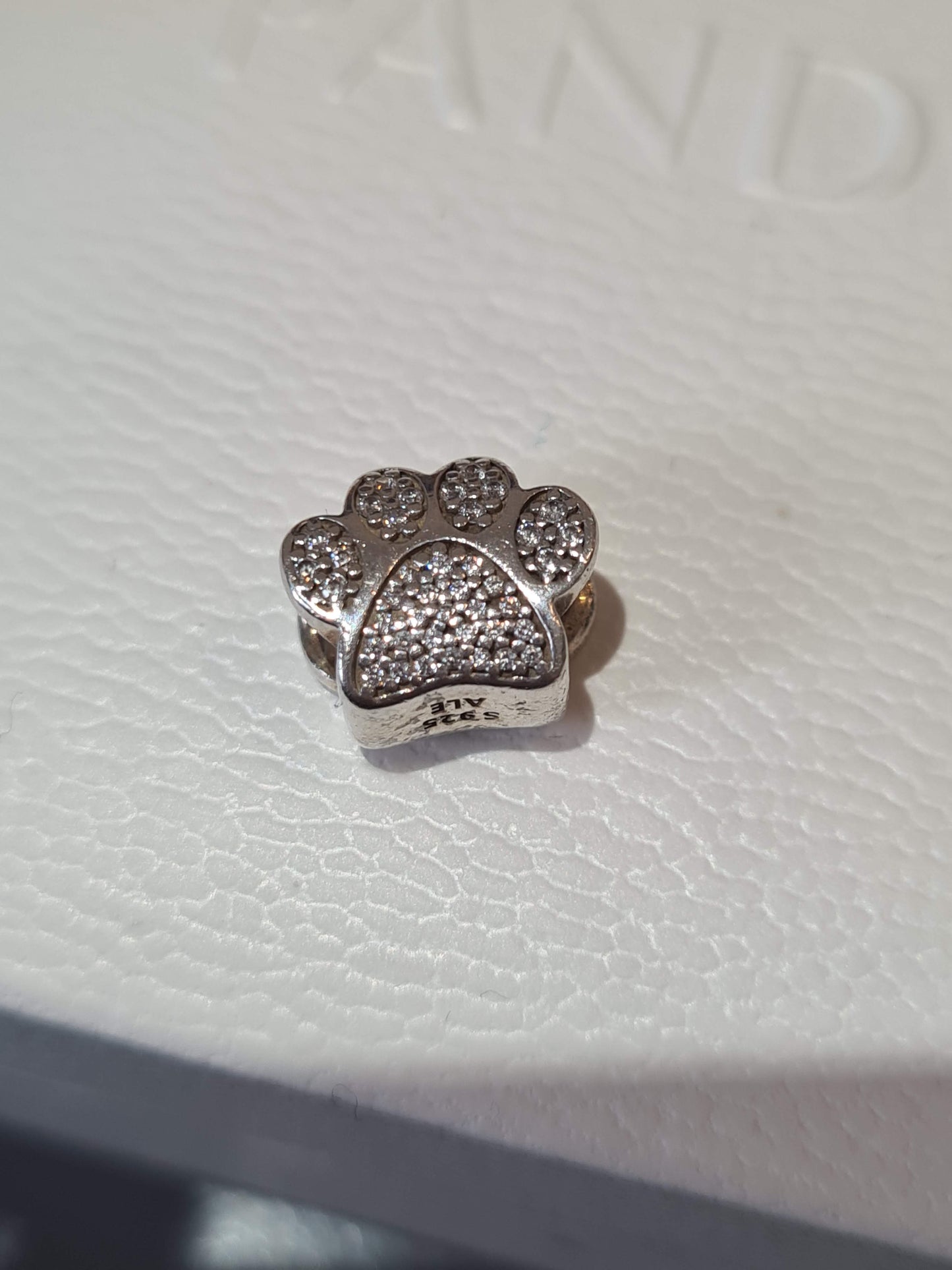 Genuine Pandora Clear Pave Sparkle Paw Print Charm