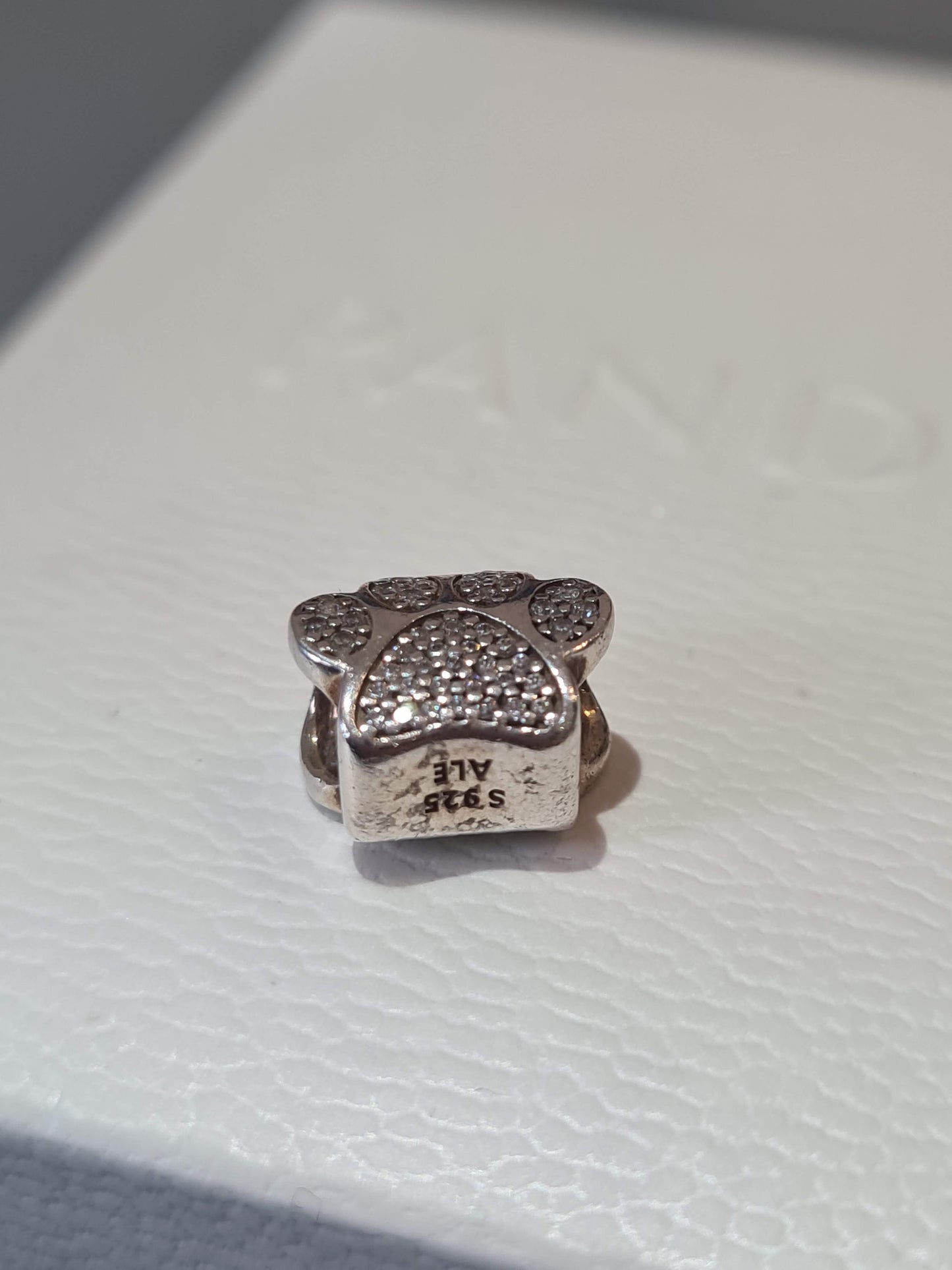 Genuine Pandora Clear Pave Sparkle Paw Print Charm