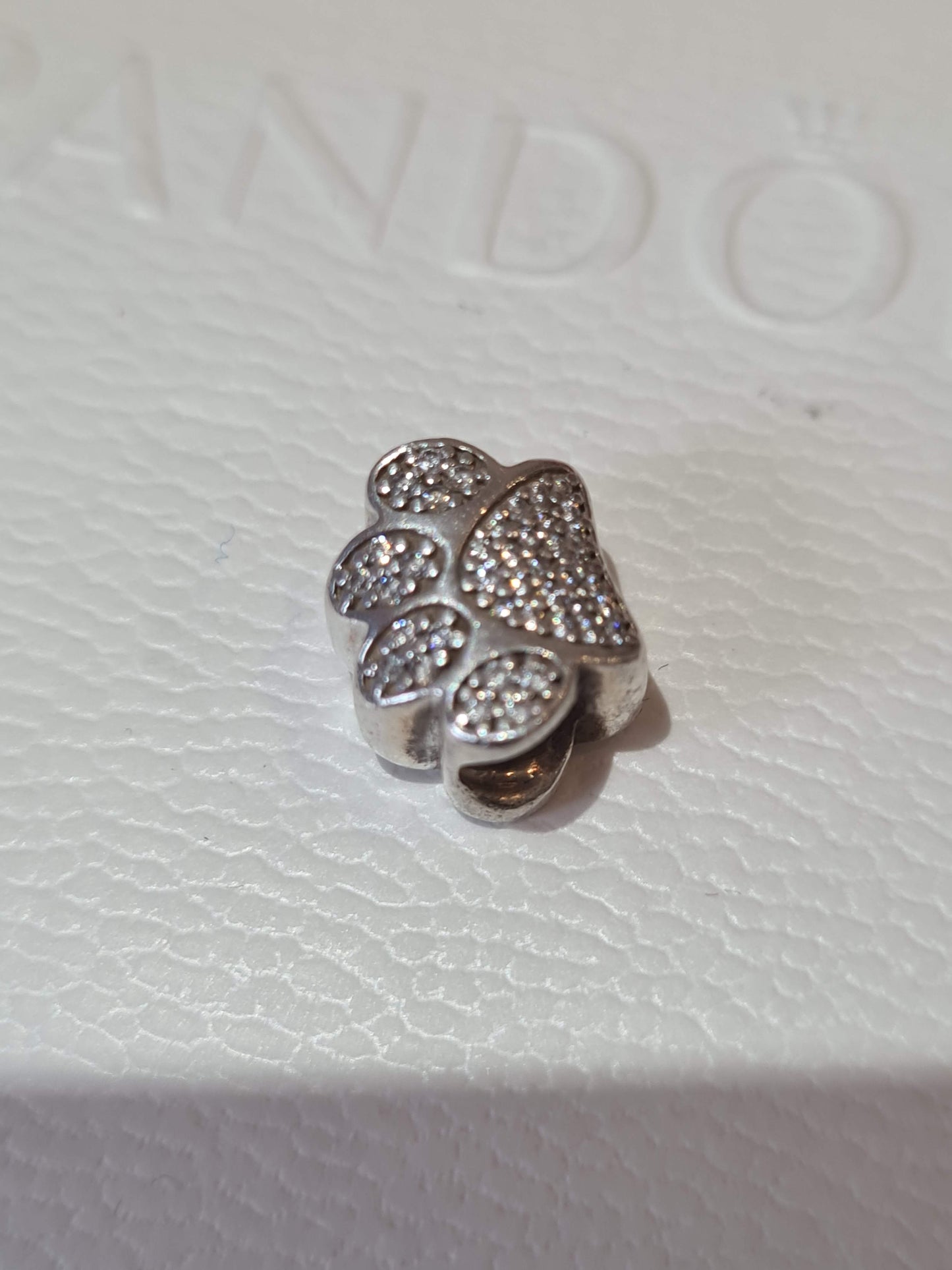 Genuine Pandora Clear Pave Sparkle Paw Print Charm