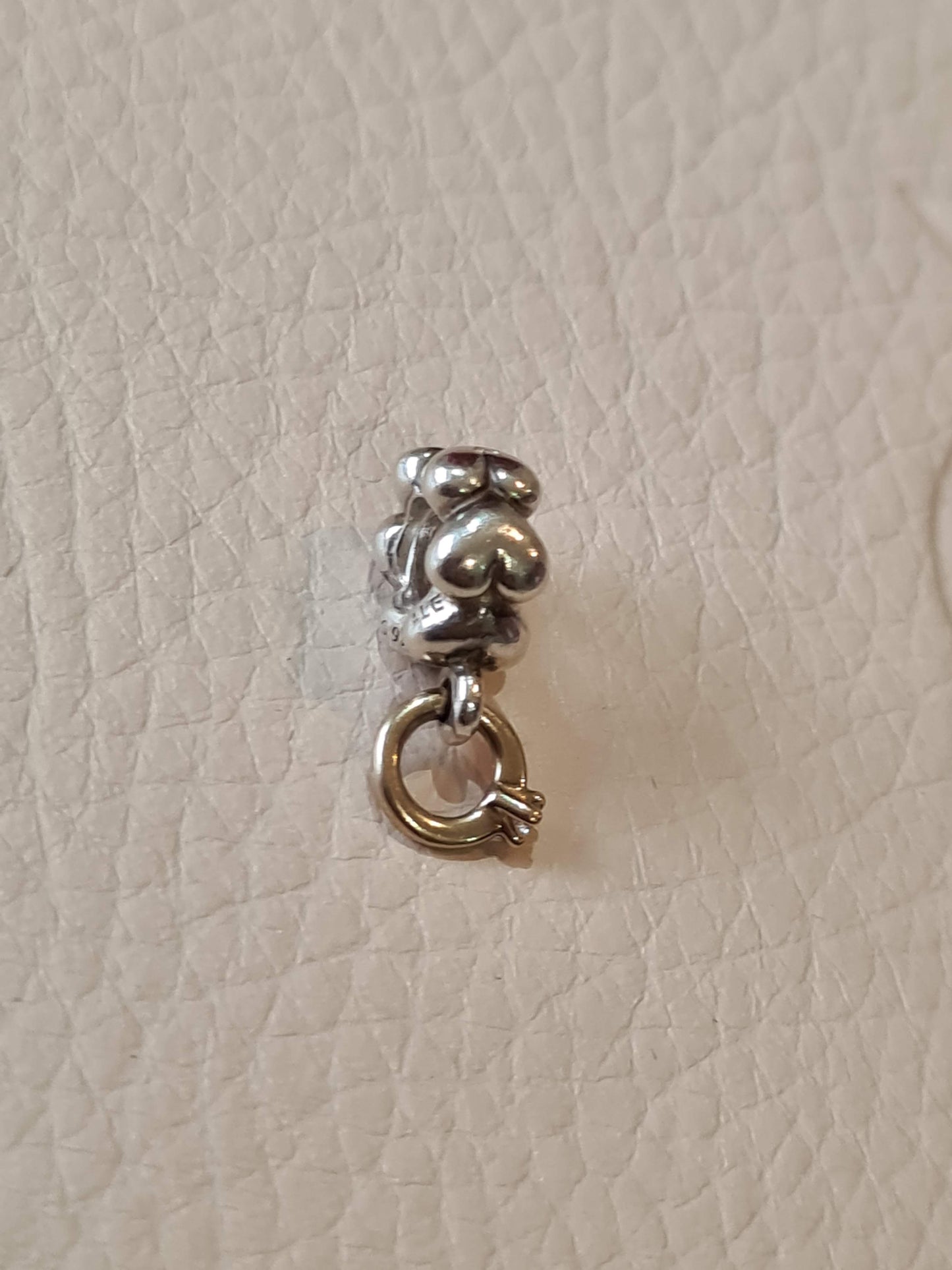 Genuine Pandora 'I Do' Engagement Ring in Gold with Small Diamond Dangle Charm