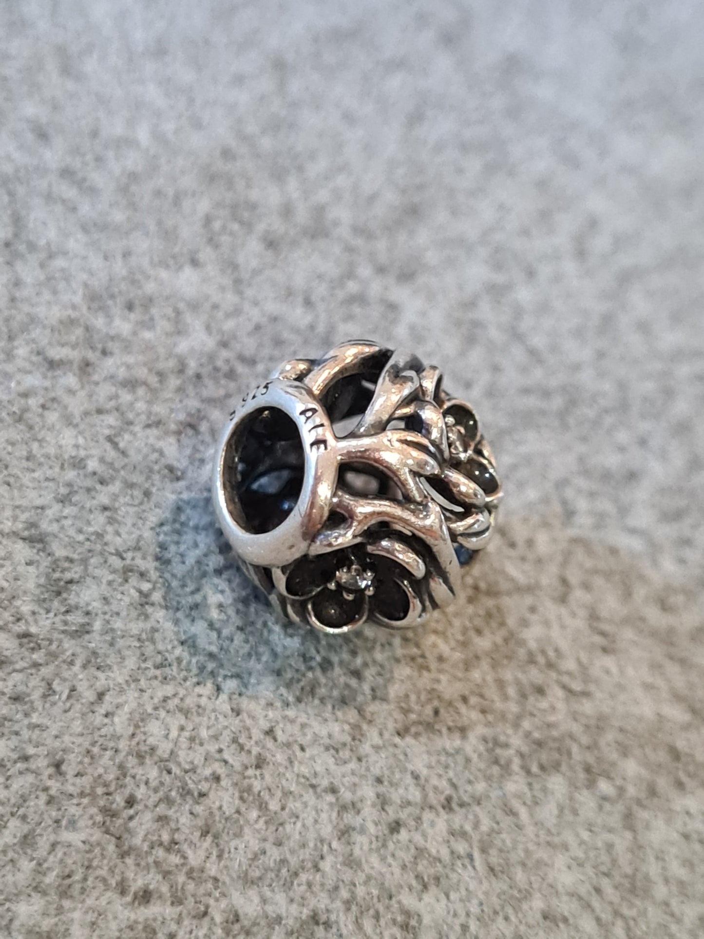 Genuine Pandora Black Flower Mystical Floral Collection Rare