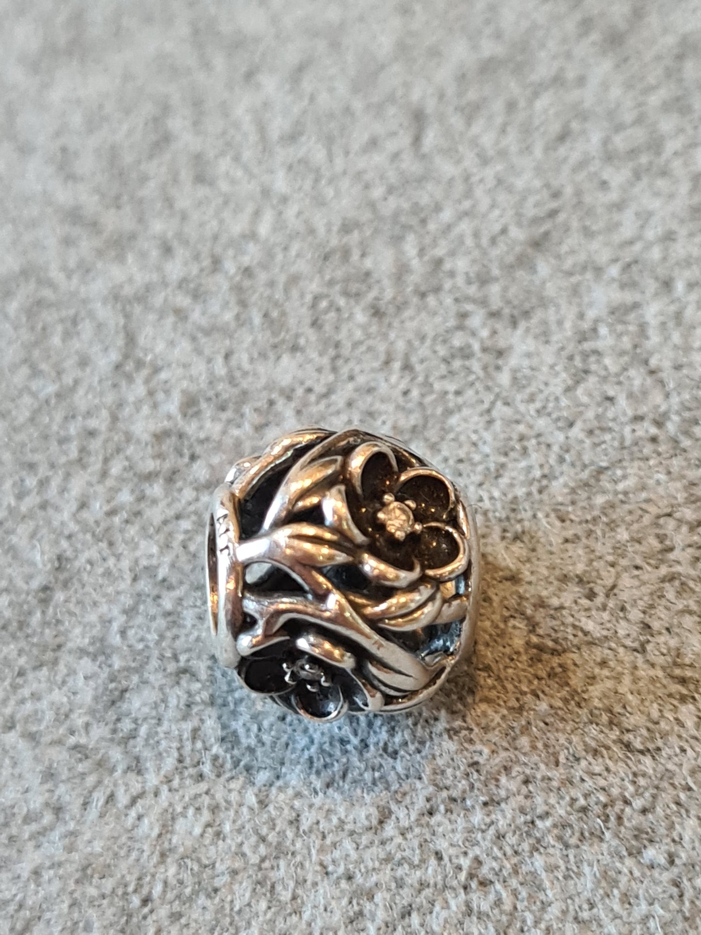 Genuine Pandora Black Flower Mystical Floral Collection Rare