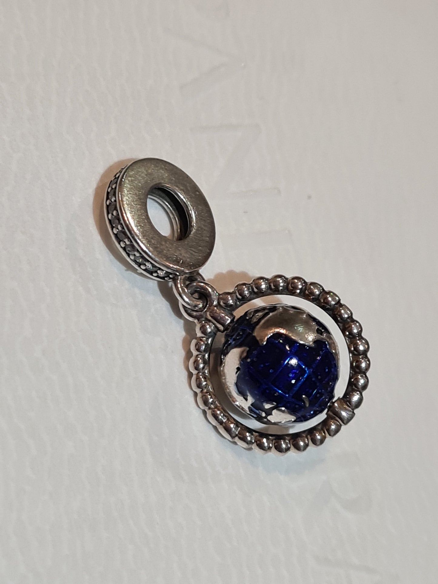 Genuine Pandora World Globe Spinning Dangle Charm