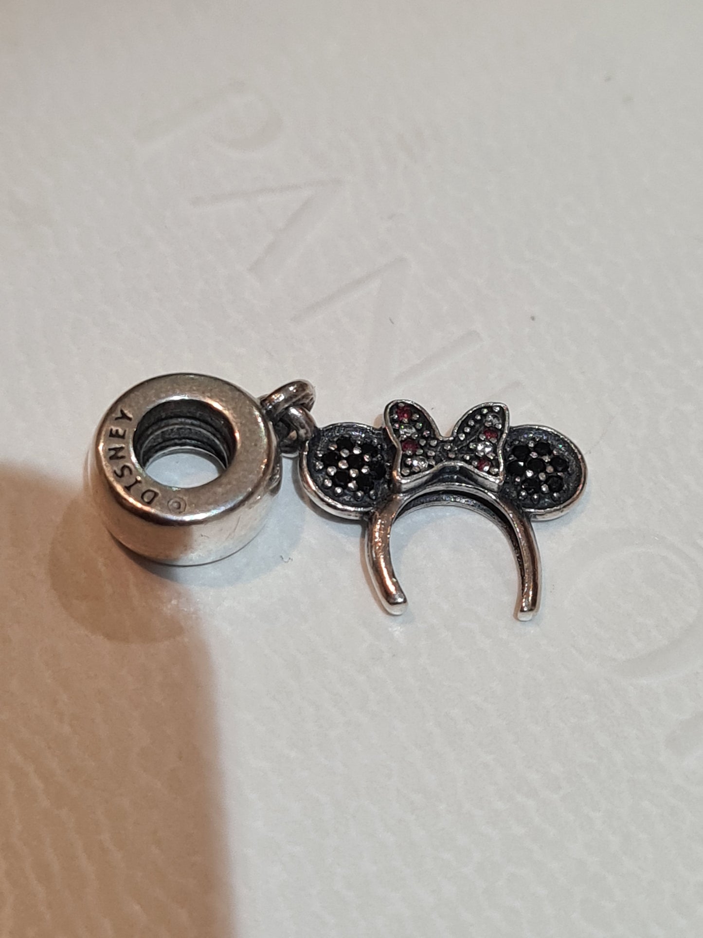 Genuine Pandora Disney Minnie Mouse Pave Ears With Pink Bow