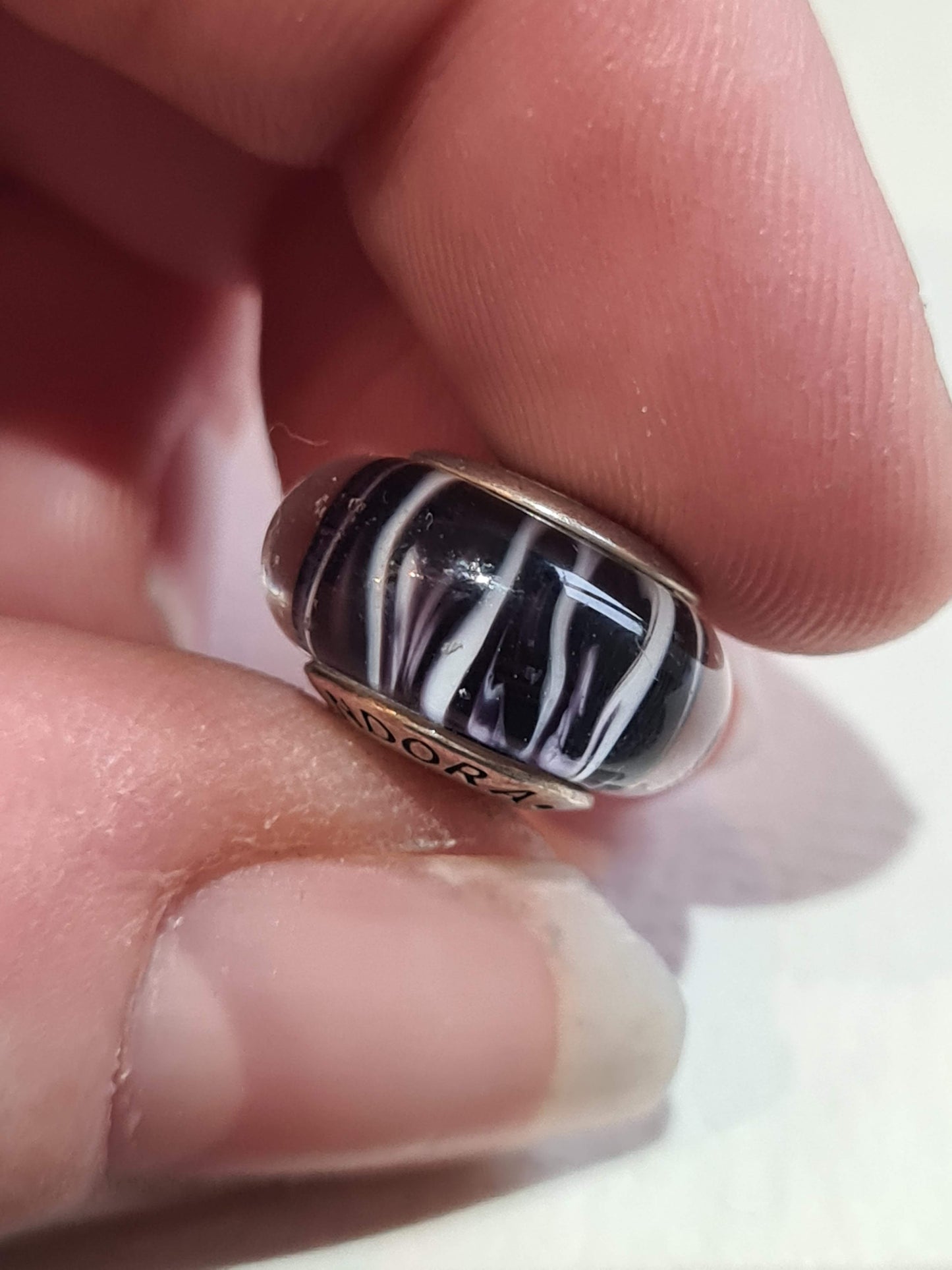 Genuine Pandora Rare Zebra Print Animal Murano Charm