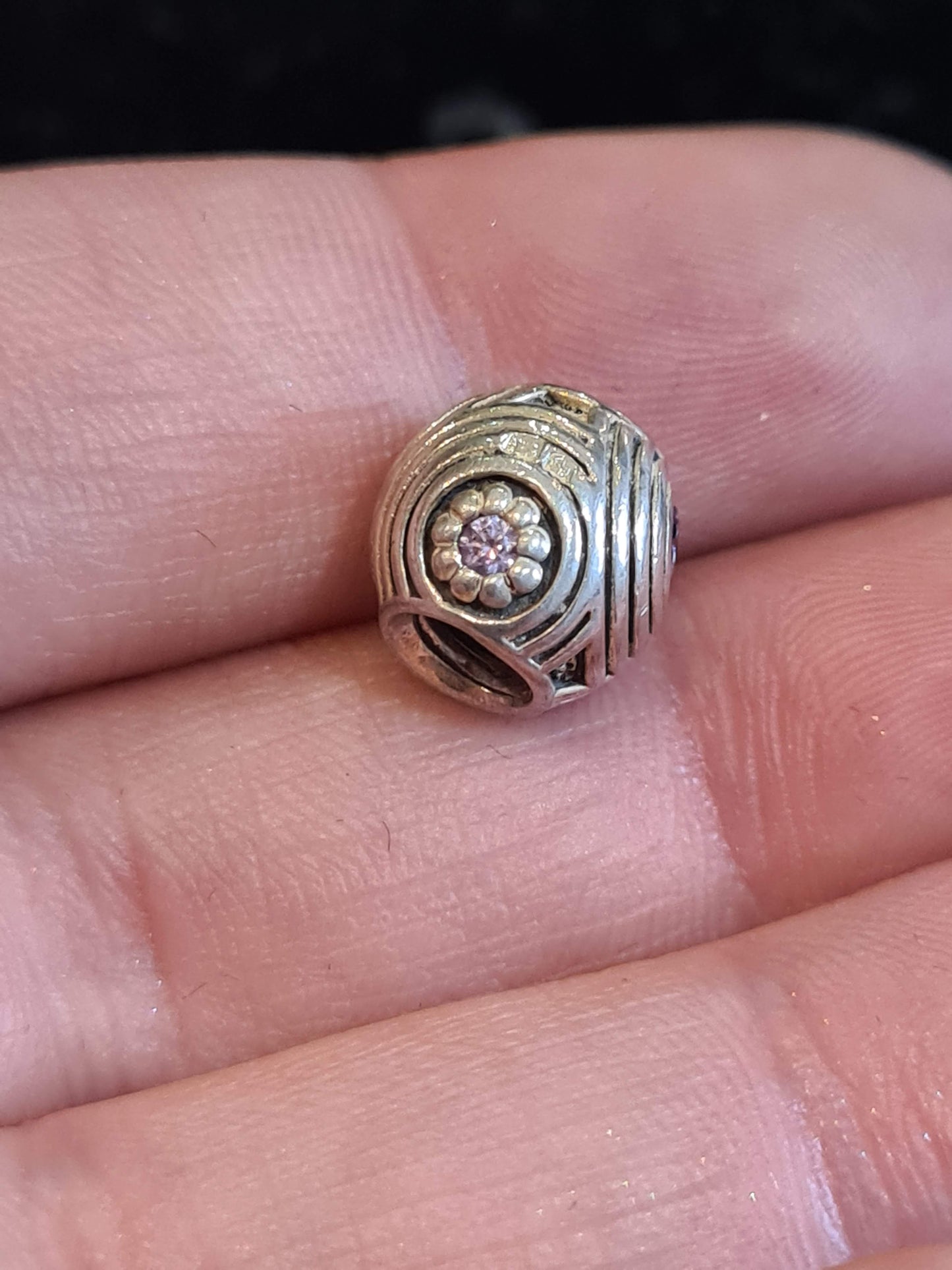 Genuine Pandora Colour Stone Retired Charm Oxidised Charm