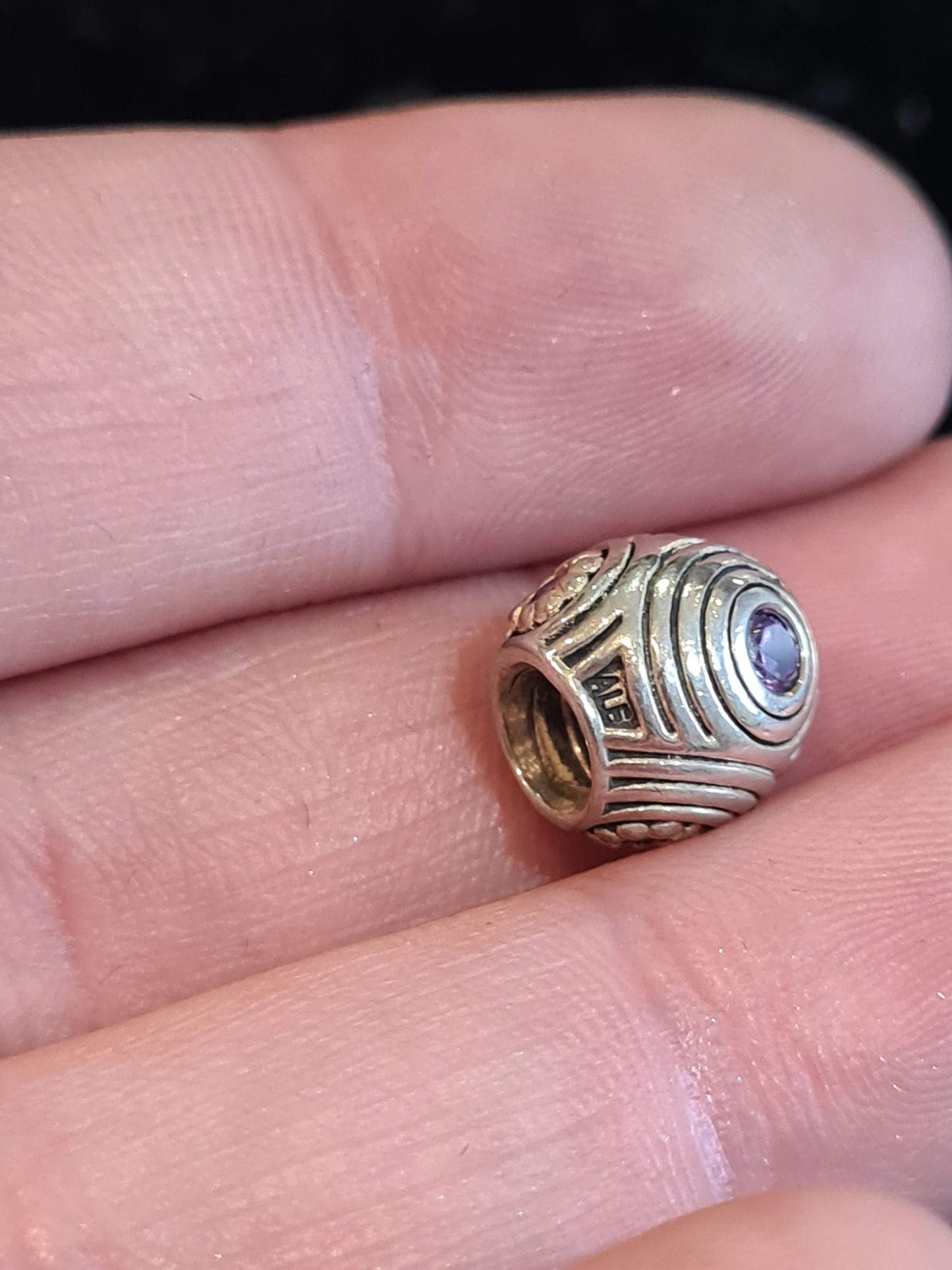 Genuine Pandora Colour Stone Retired Charm Oxidised Charm