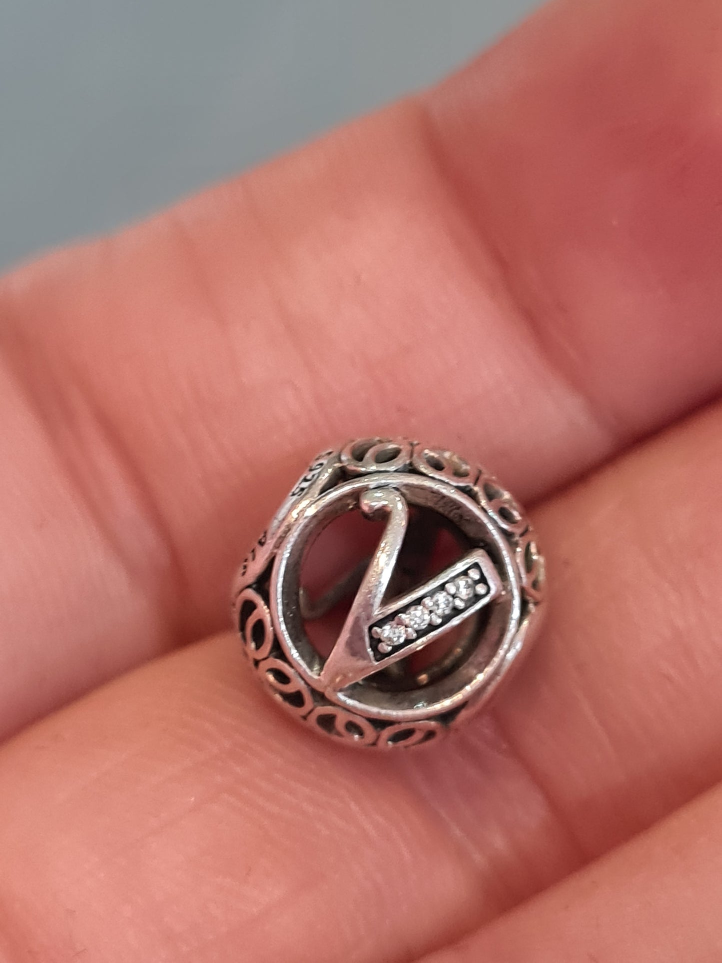 Genuine Pandora Vintage Letter V Charm