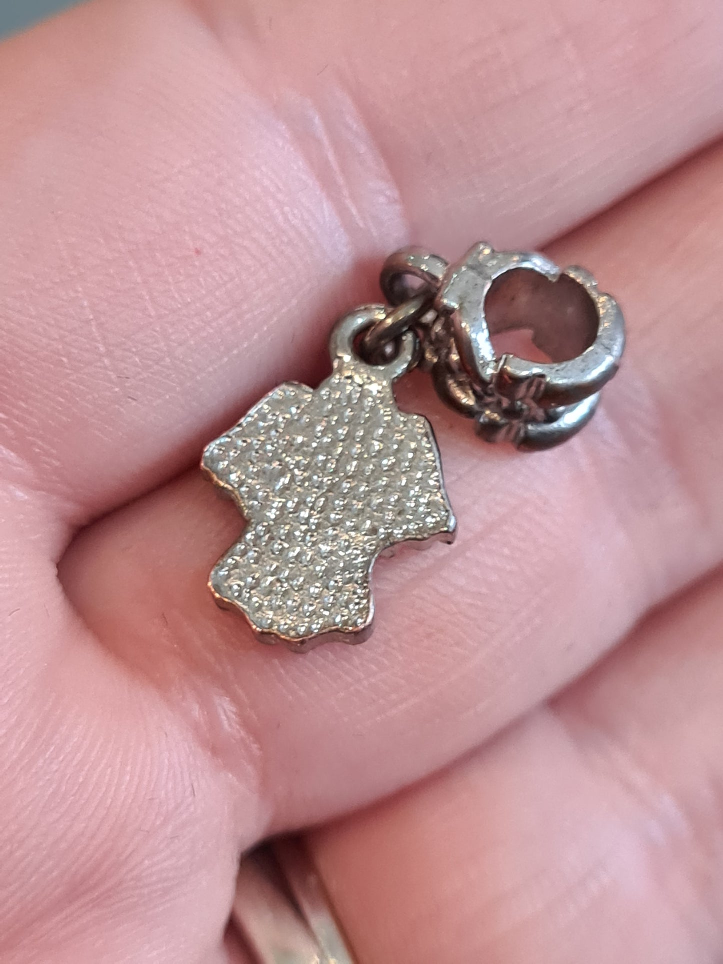 NOT Pandora White Enamel Angel Dangle Charm