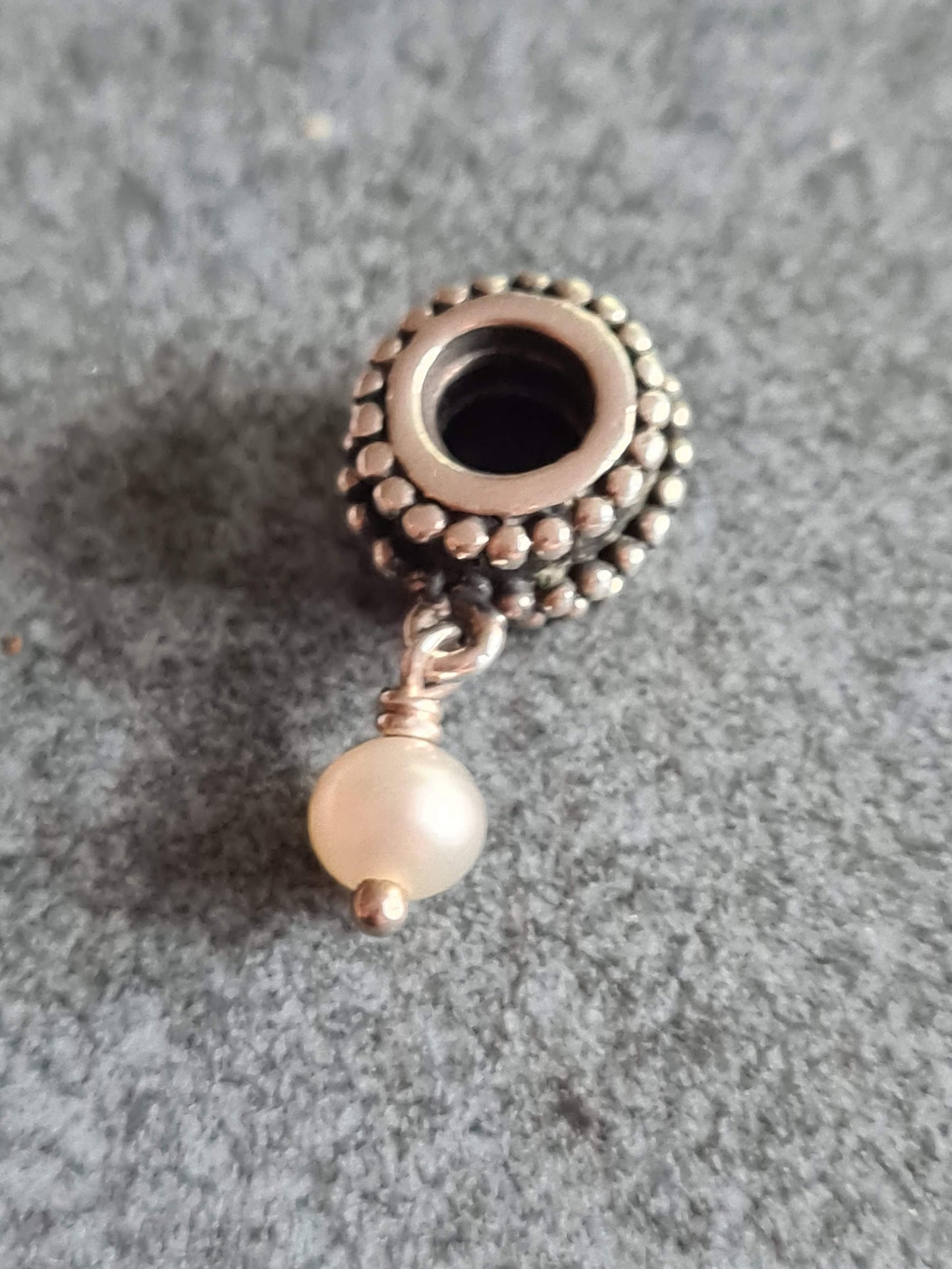 Genuine Pandora Clear Pearl Retired Droplet Charm