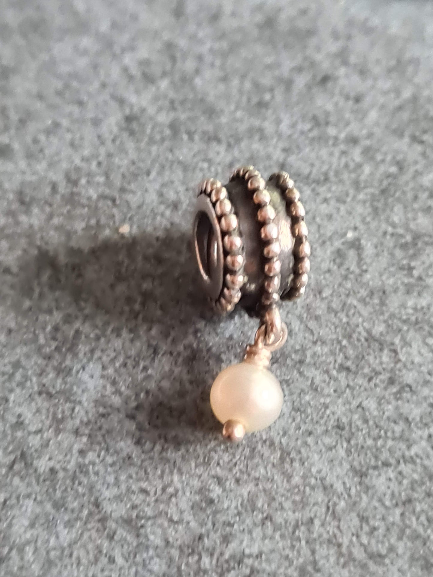 Genuine Pandora Clear Pearl Retired Droplet Charm