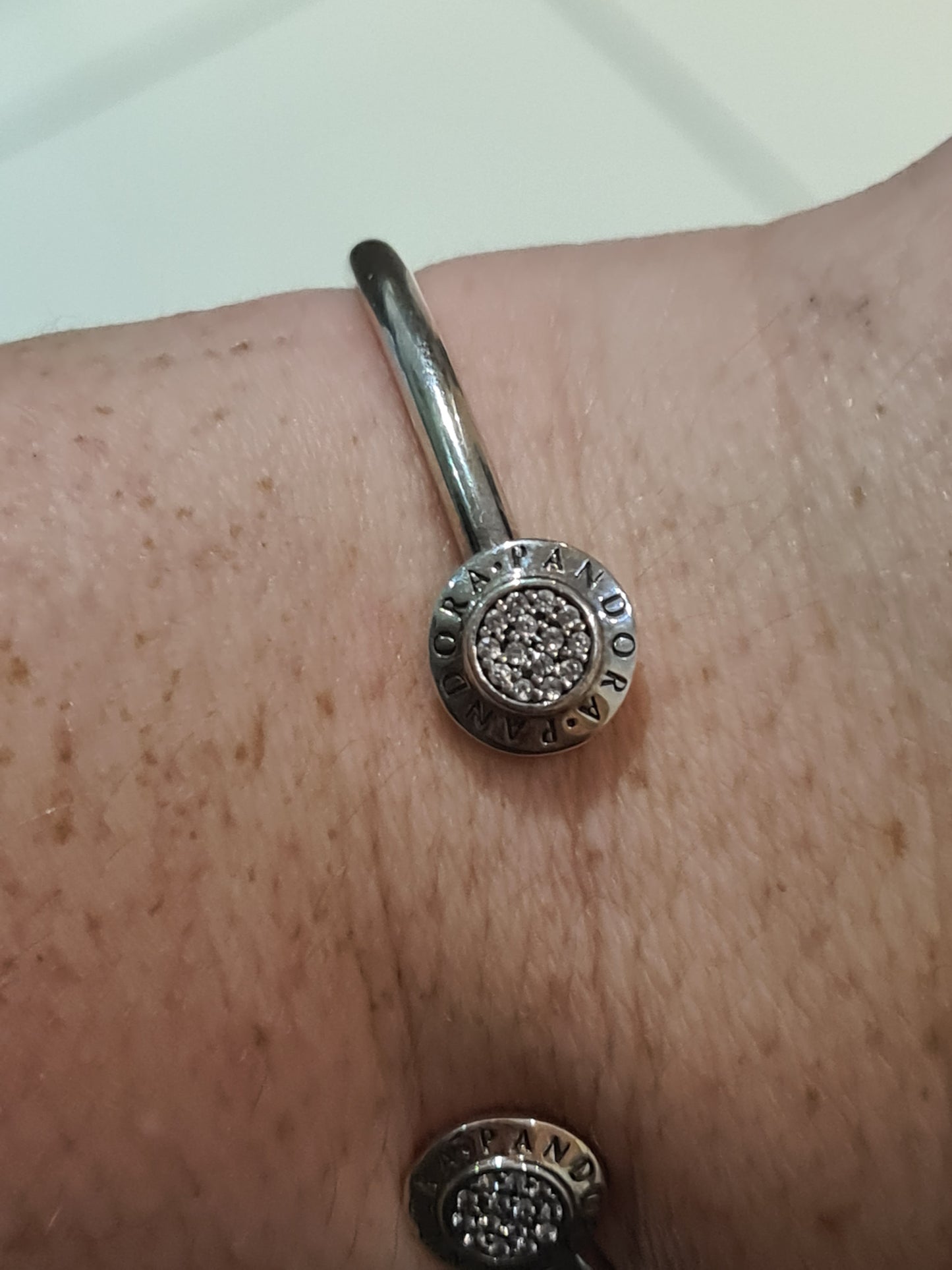Pandora Logo Pandora Open Pave Bangle Genuine Pandora Signature