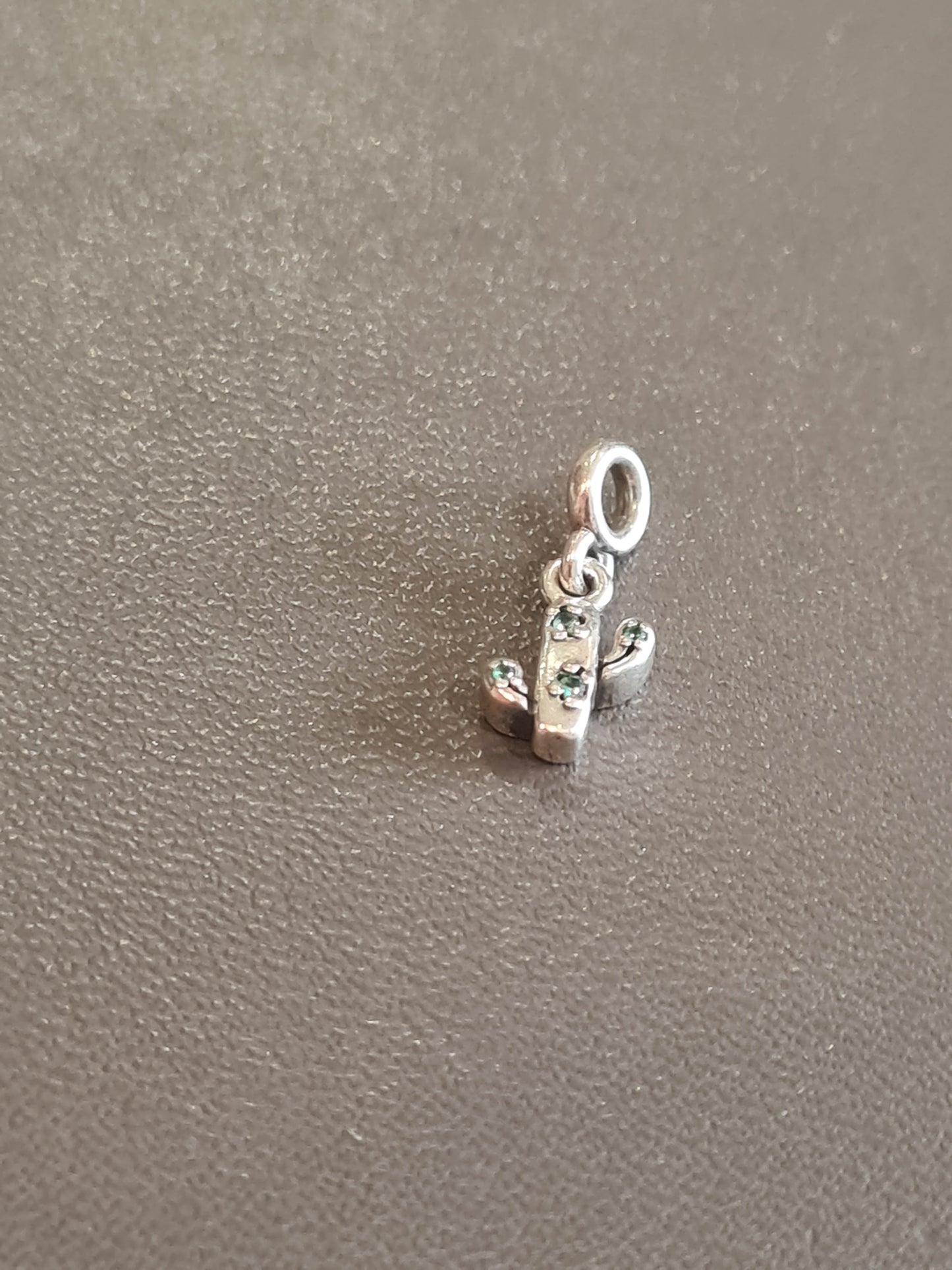 Genuine Pandora Essence Me Dangle Tiny Pave Green Studded Cactus Charm