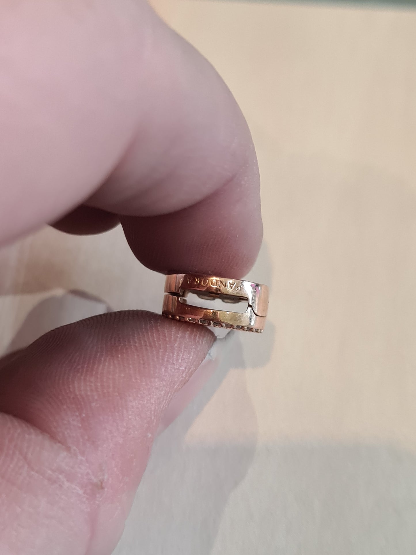 Genuine Pandora Rose Gold/ Shine Reflexions Charm Pave Circle