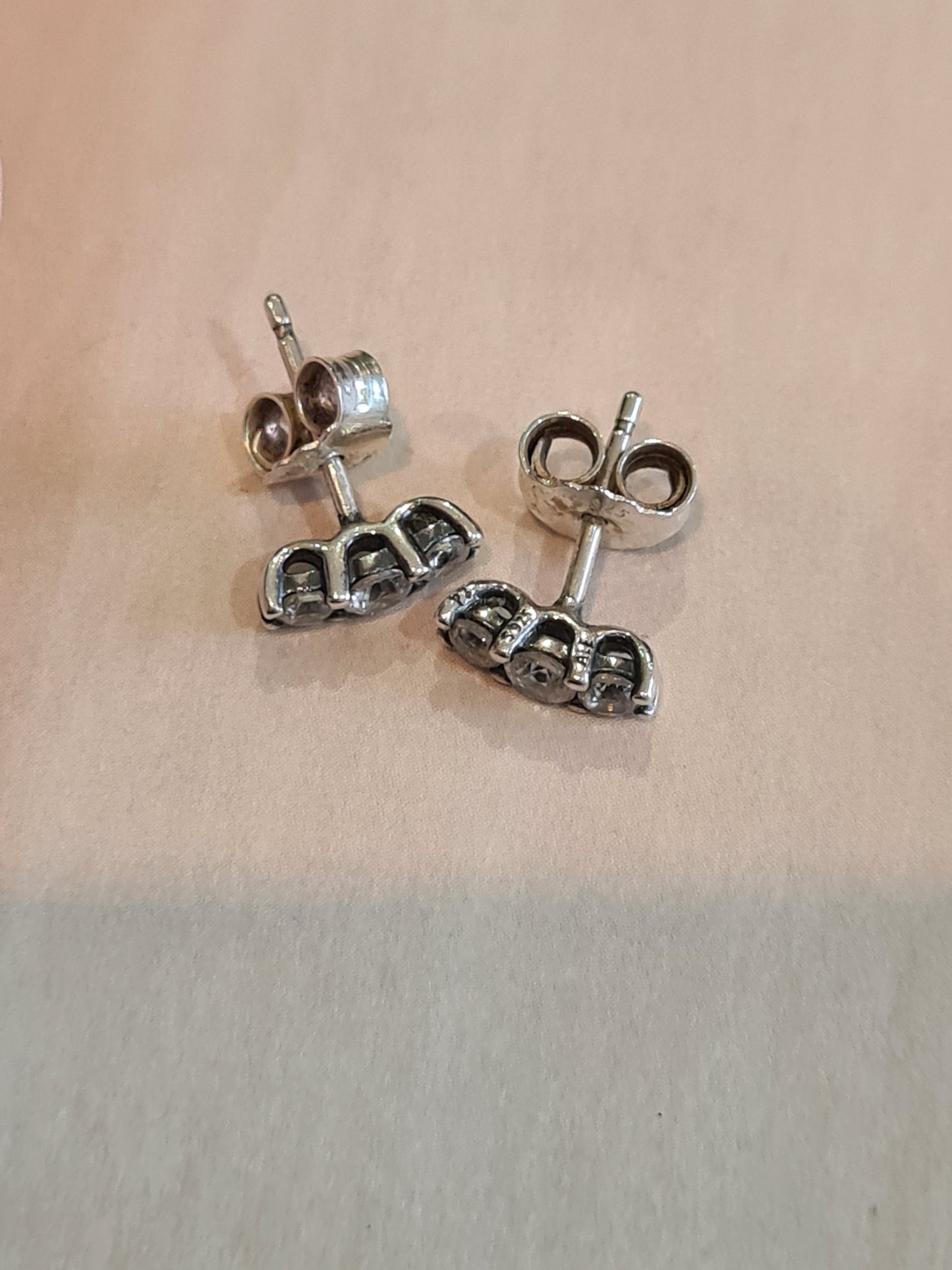 Genuine Pandora Three Stone Earrings