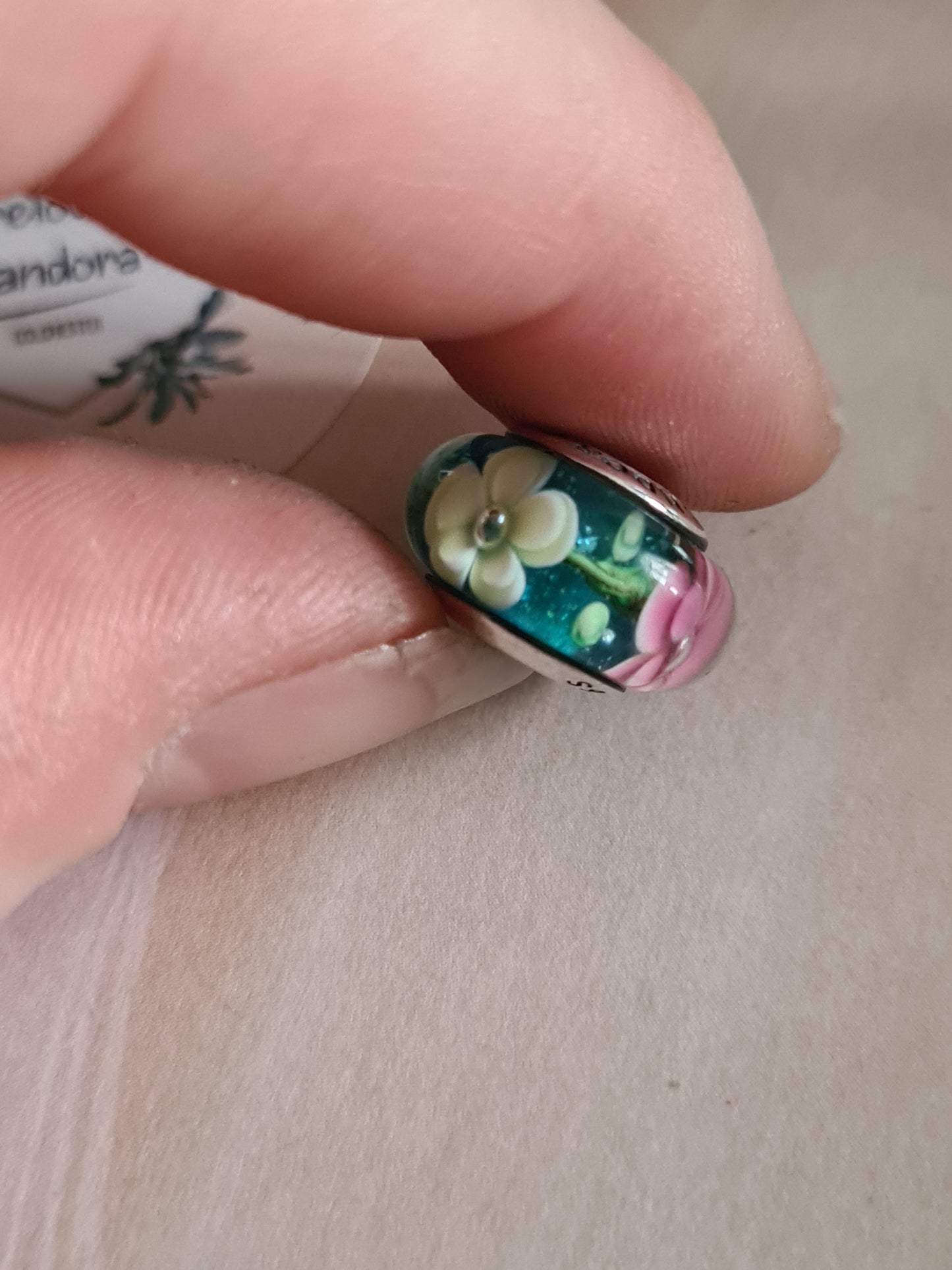Flower Garden Murano Glass Charm