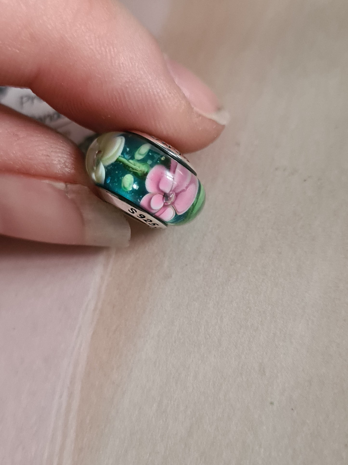 Flower Garden Murano Glass Charm