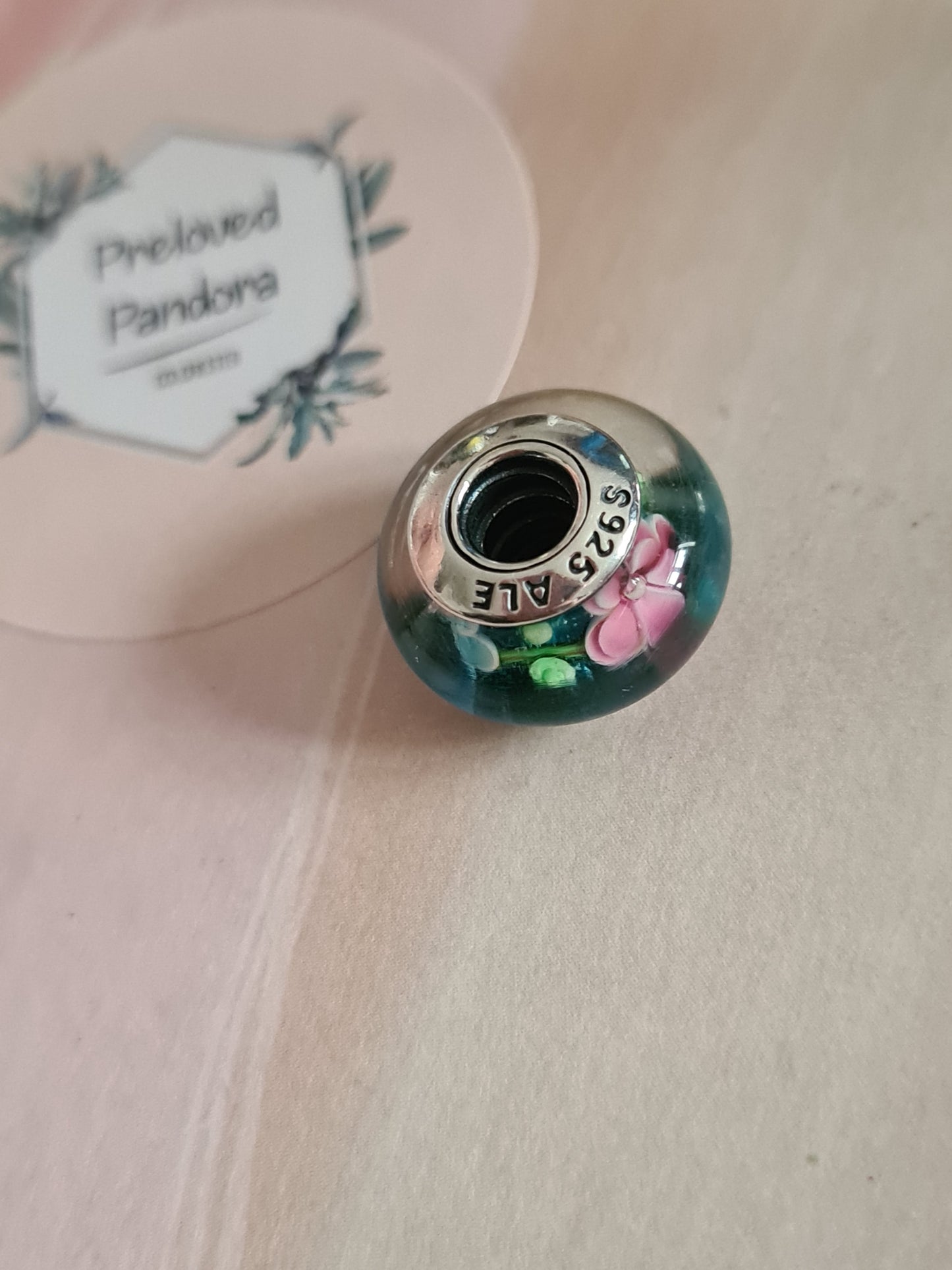 Flower Garden Murano Glass Charm