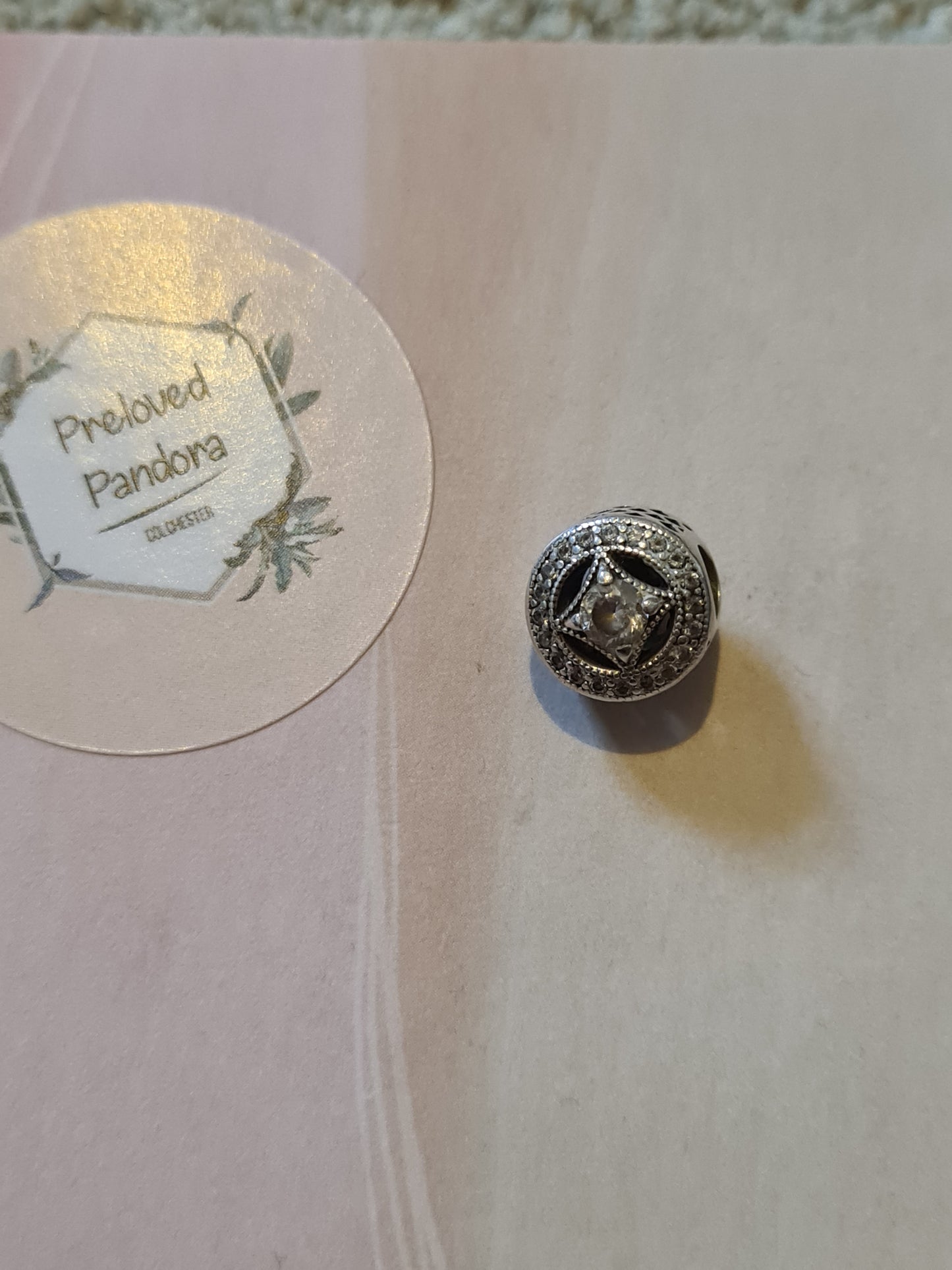 Genuine Pandora Vintage Elegance Pave Openwork Charm