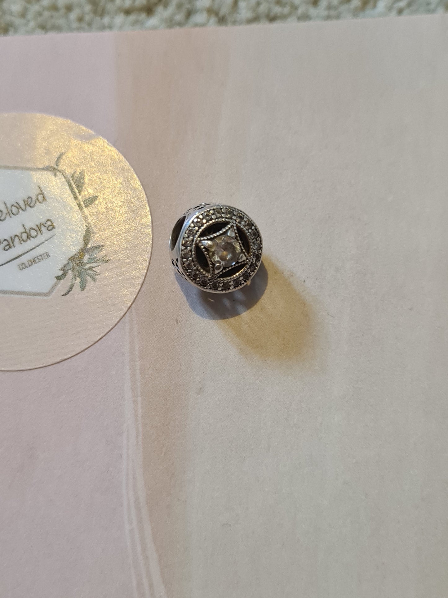 Genuine Pandora Vintage Elegance Pave Openwork Charm