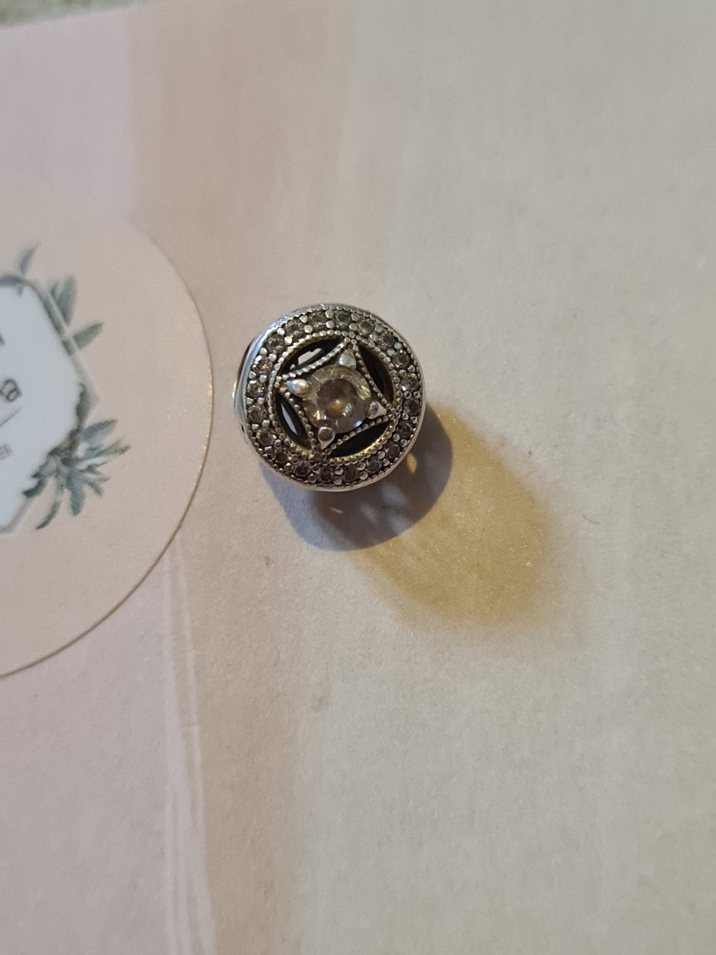 Genuine Pandora Vintage Elegance Pave Openwork Charm