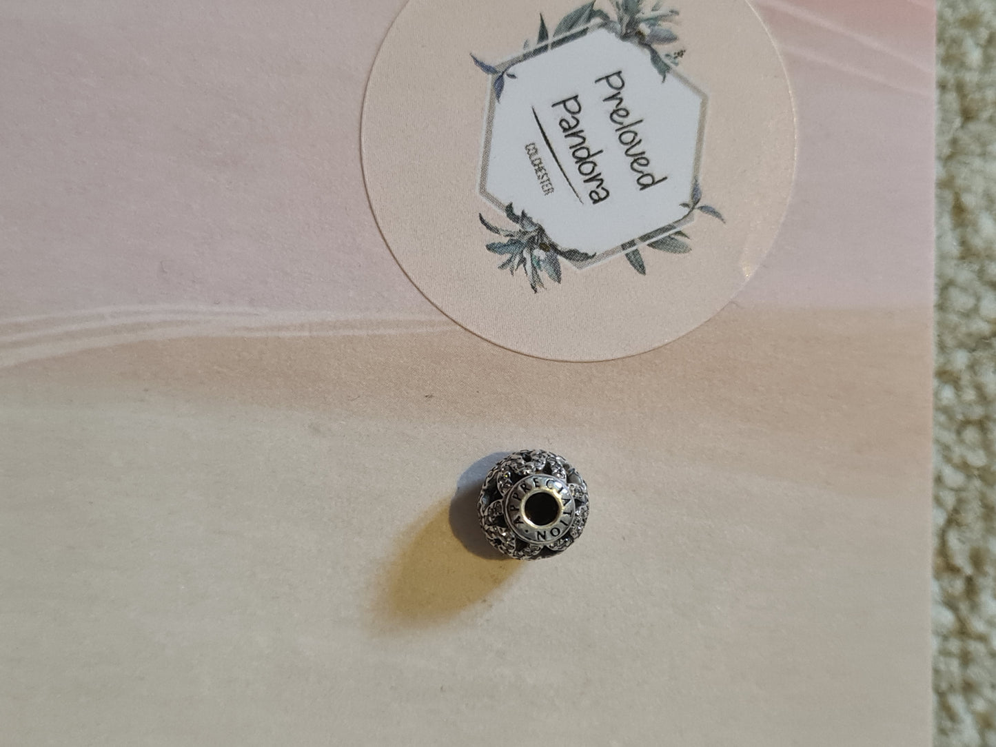 Genuine Pandora Essence Pave Openwork Affection Charm