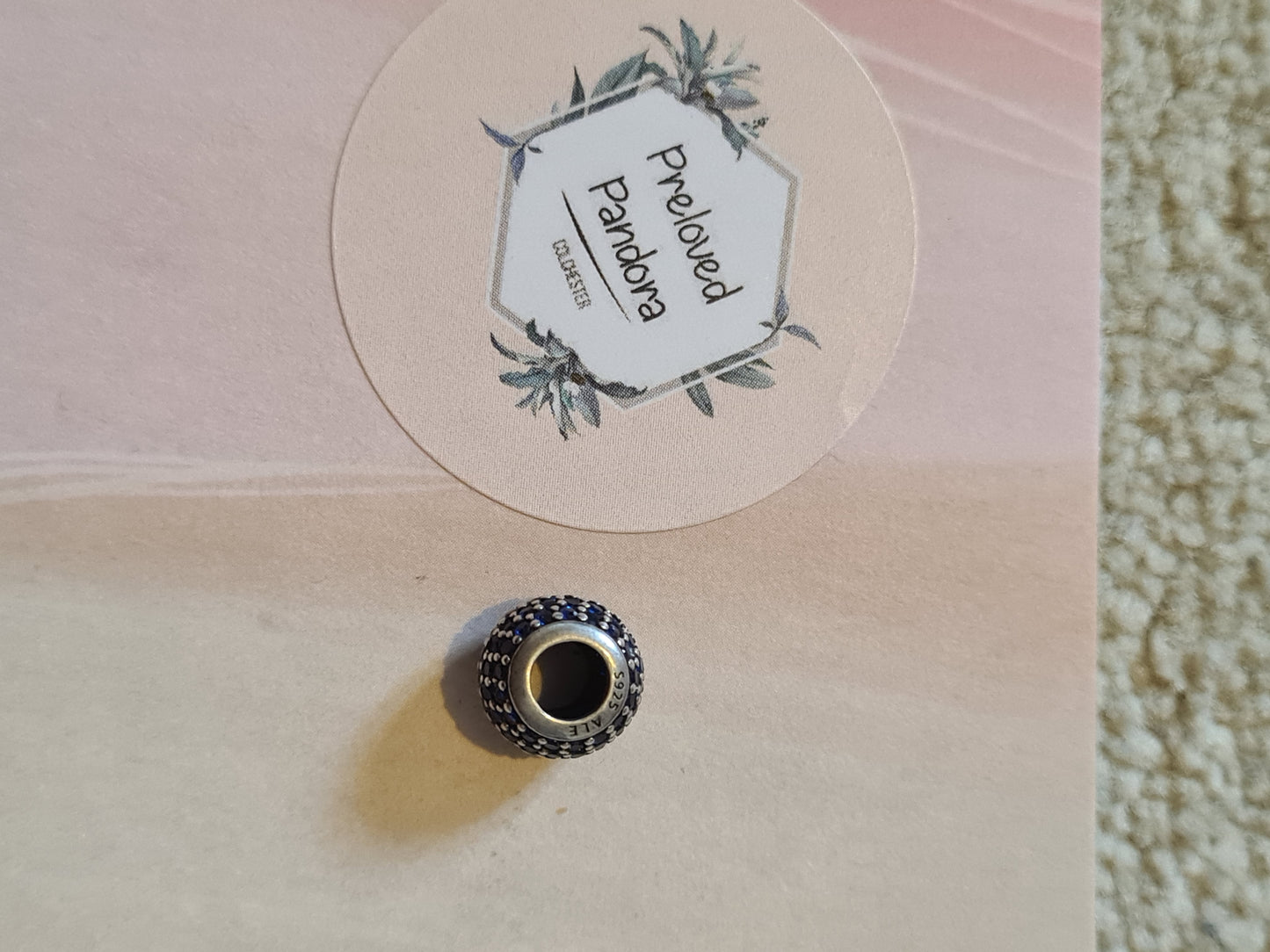Genuine Pandora Blue Pave Ball Beautiful