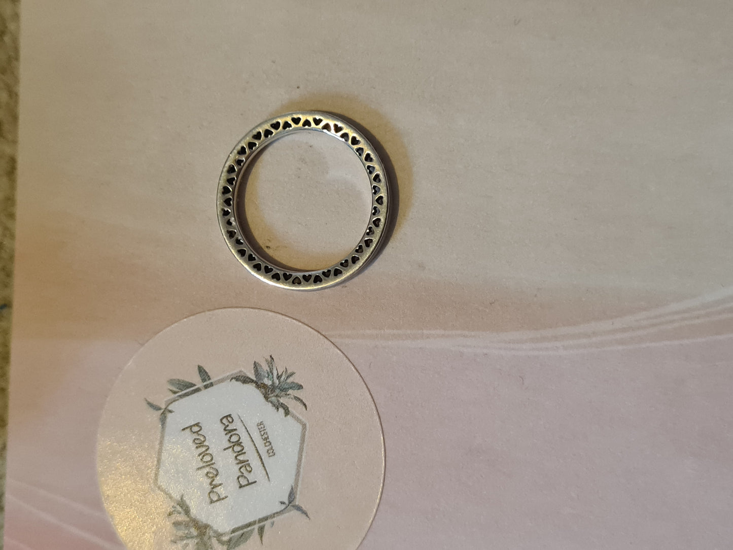 Genuine Pandora Radient Hearts Half and Half Baby Blue Pave ring