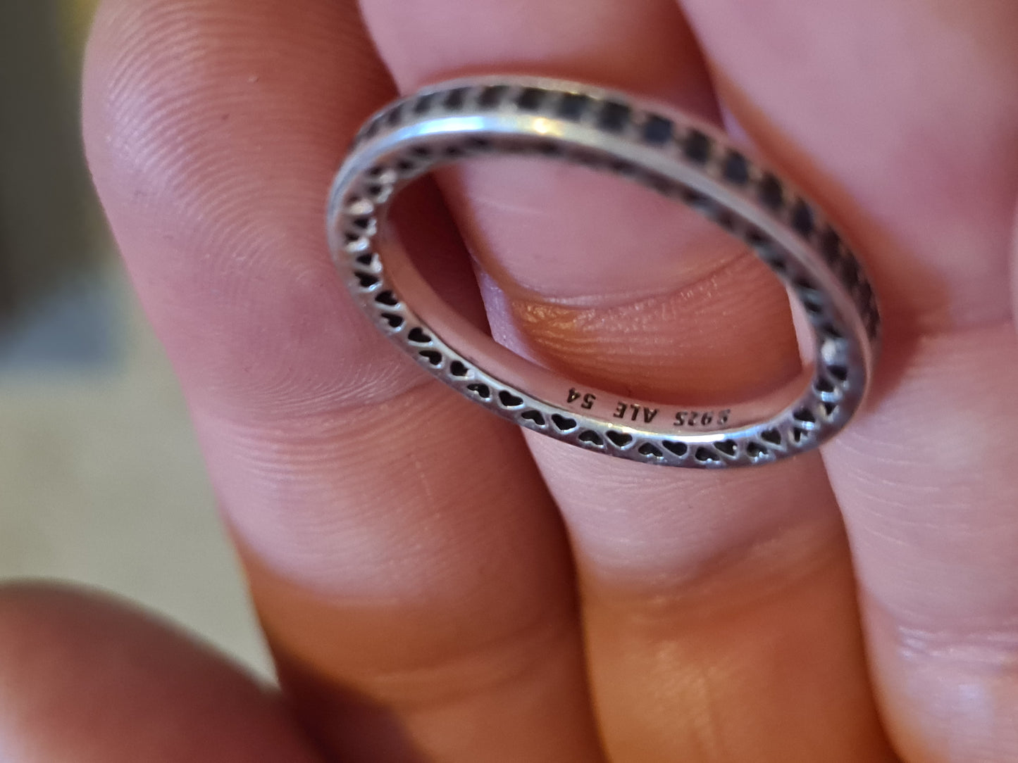 Genuine Pandora Radient Hearts Half and Half Baby Blue Pave ring