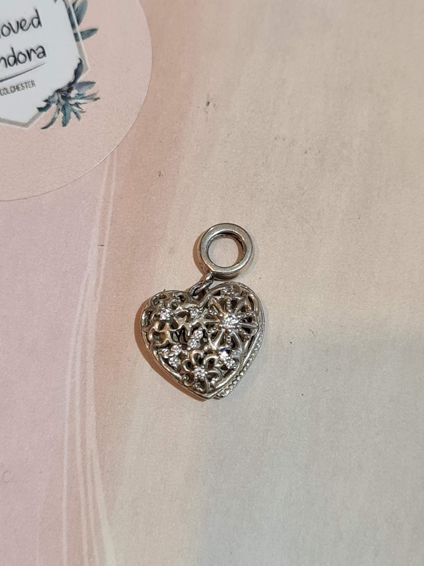 Genuine Chamilia You Melt My Heart Charm With Cz Large Dangle